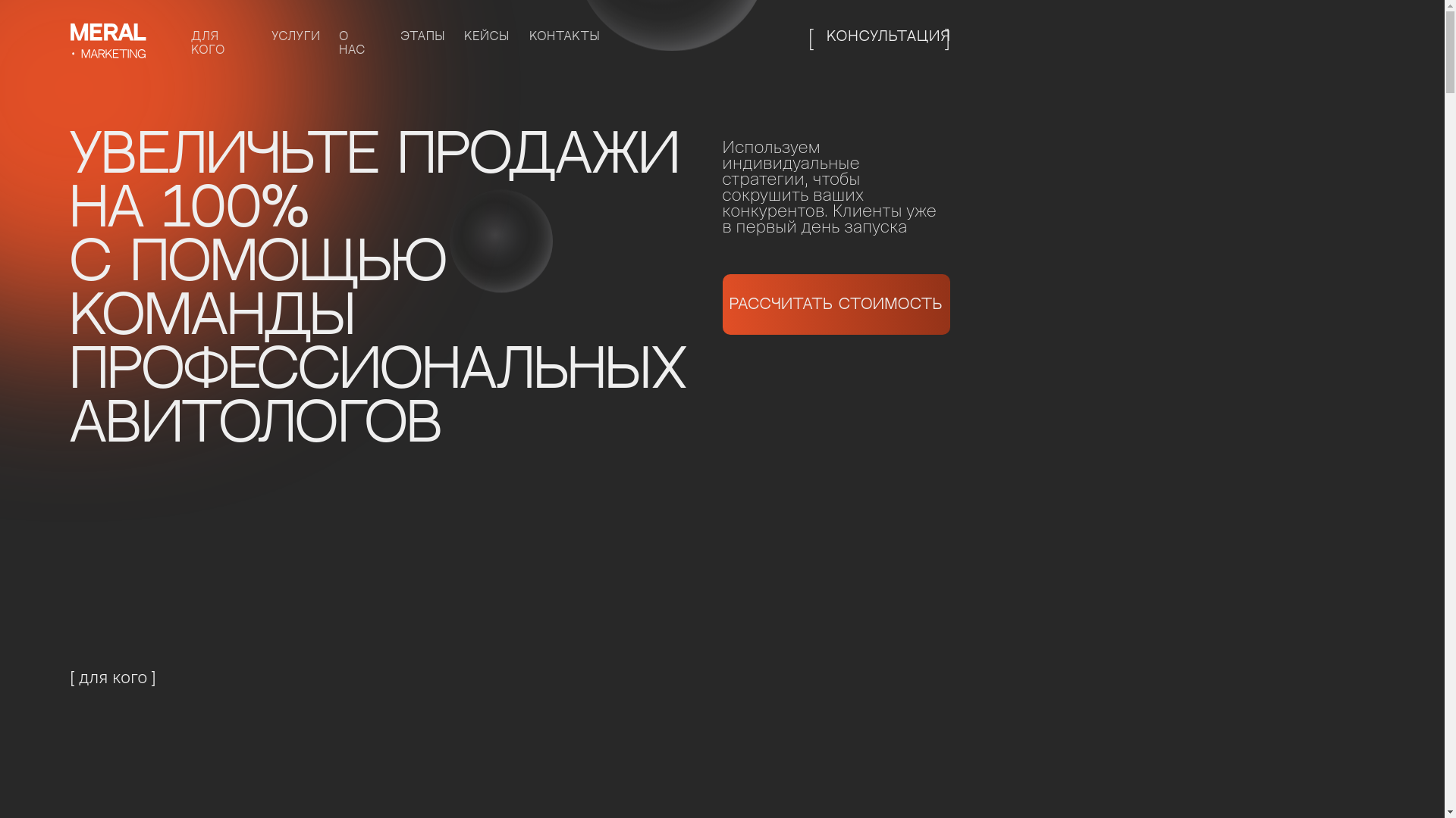 website screenshot of https://meralmarketing.ru/