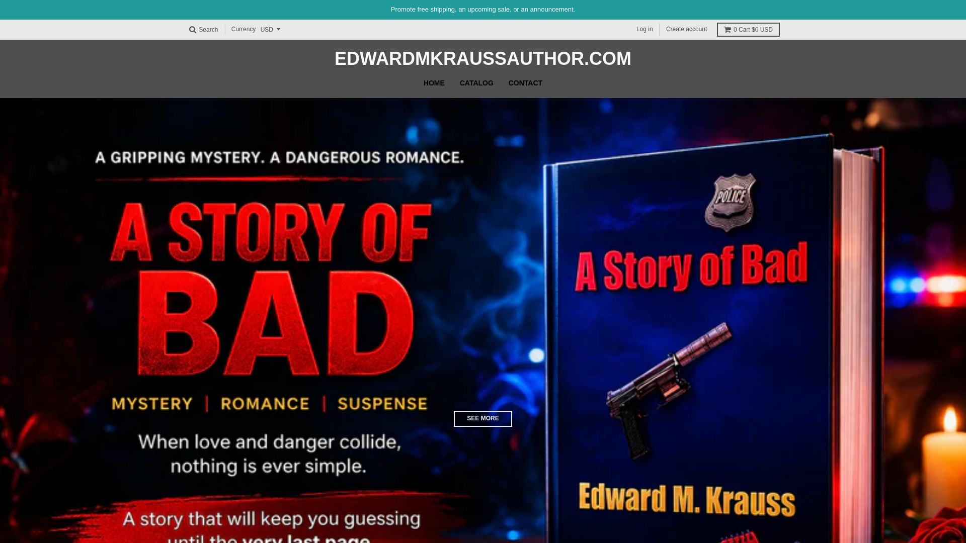 website screenshot of https://edwardmkraussauthor.com/