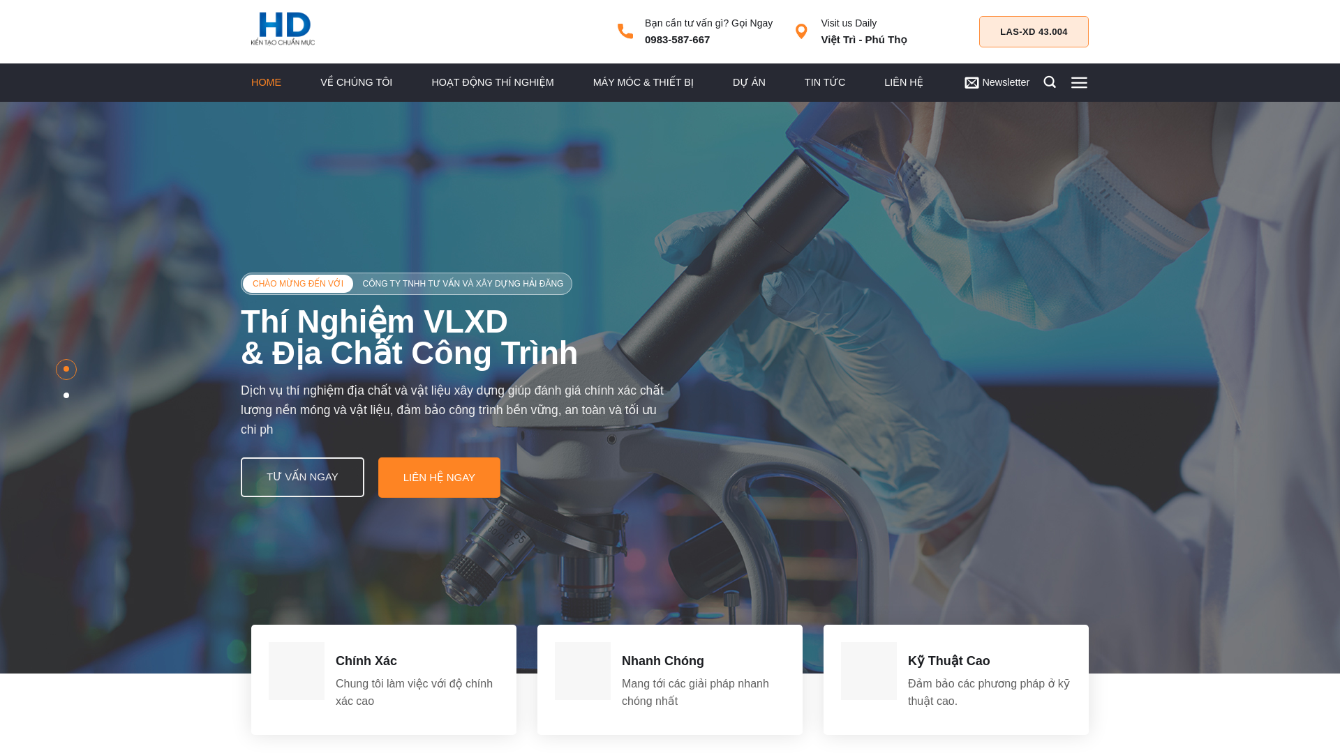 website screenshot of https://haidanglabs.com/