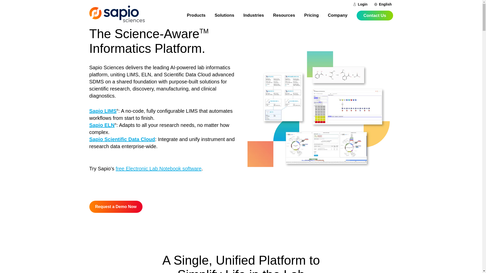 website screenshot of https://sapiosciencesllc.com/