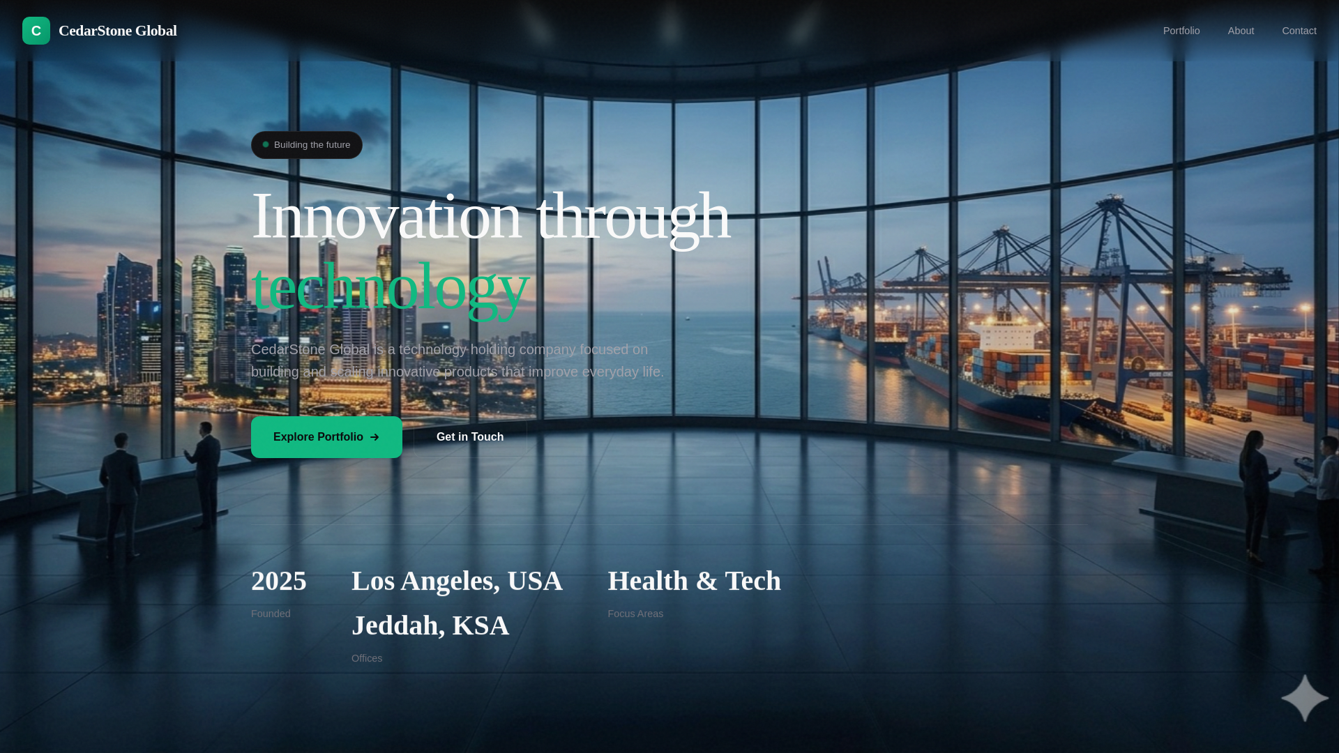 website screenshot of https://cedarstoneglobal.com