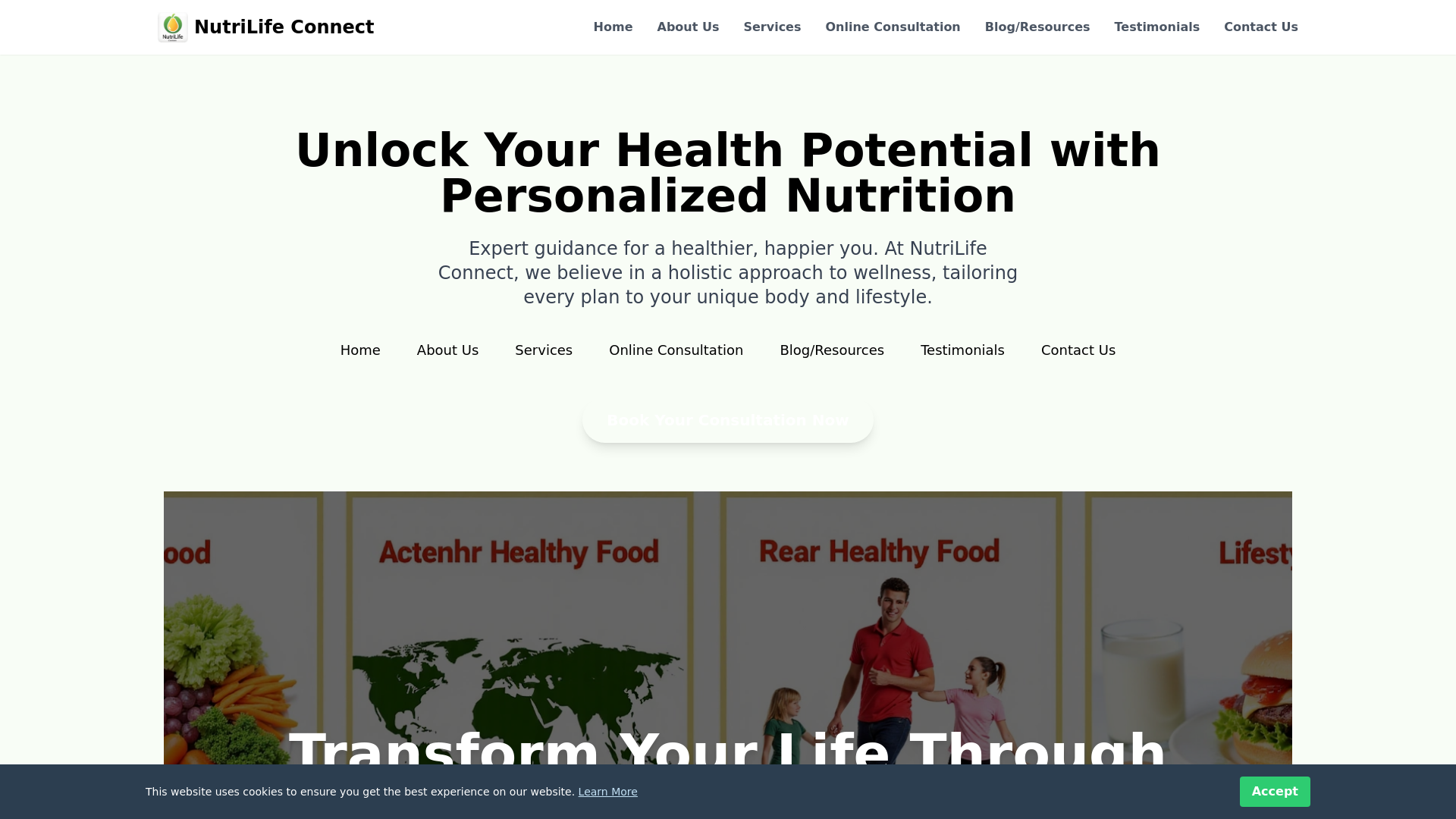 website screenshot of https://nutrilifeconnectmy.info