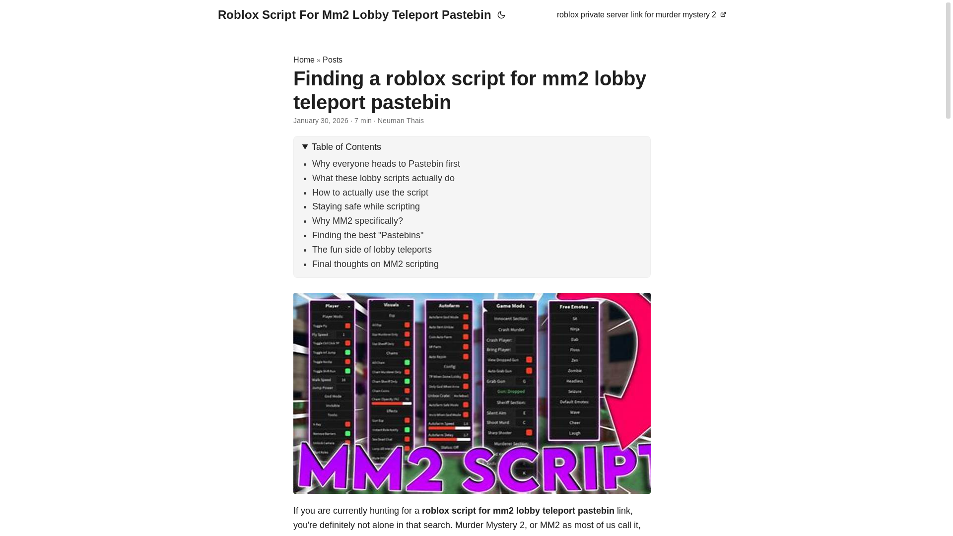 website screenshot of https://roblox-script-for-mm2-lobby-teleport-pastebin.pages.dev/