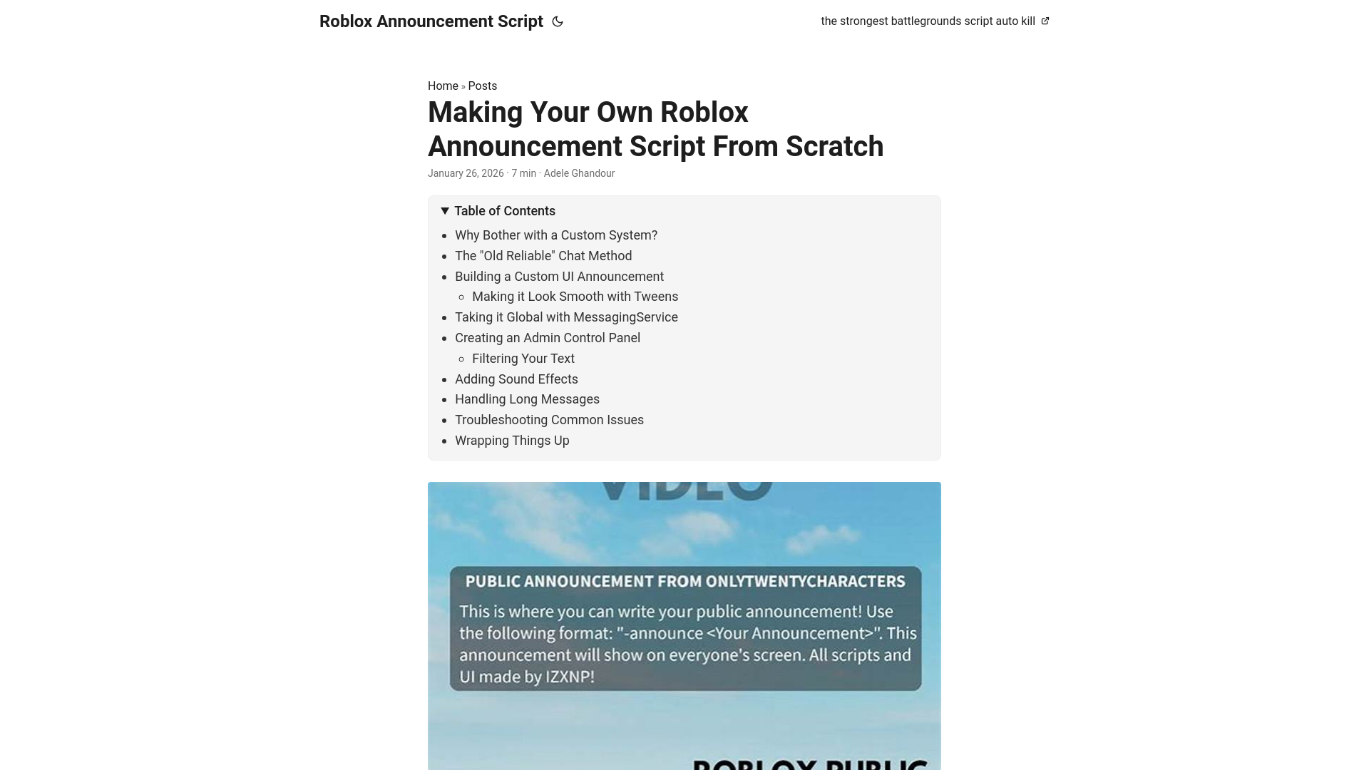 website screenshot of https://roblox-announcement-script.pages.dev/