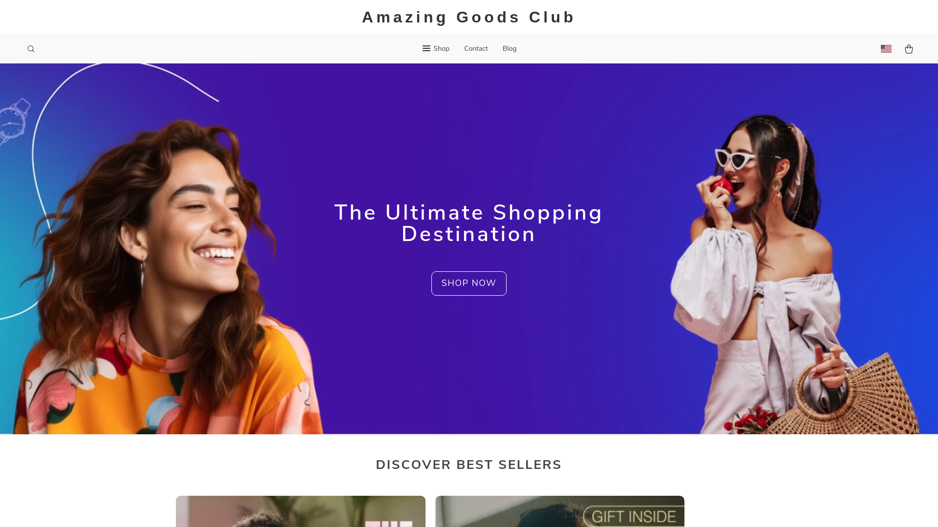 website screenshot of https://amazinggoodsclub.shop/