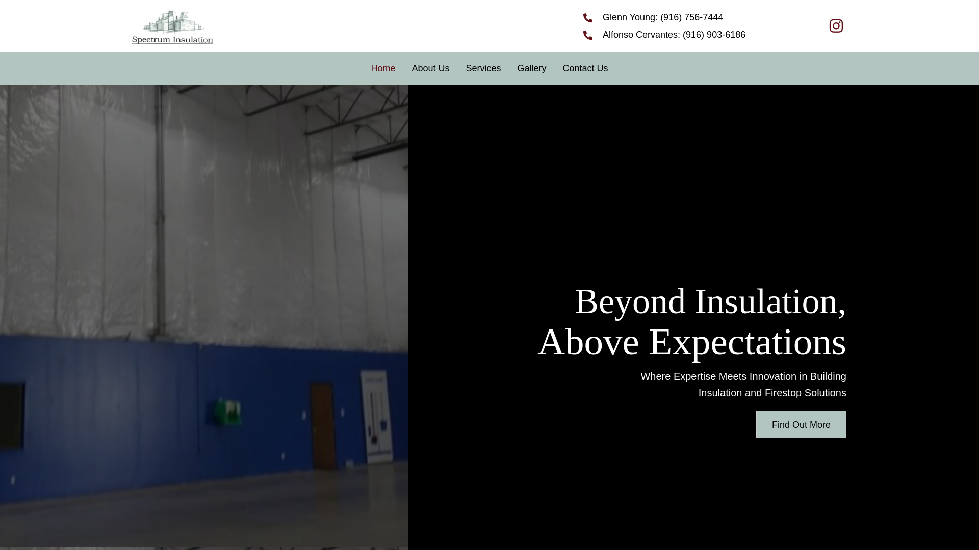 website screenshot of https://spectruminsulation.info