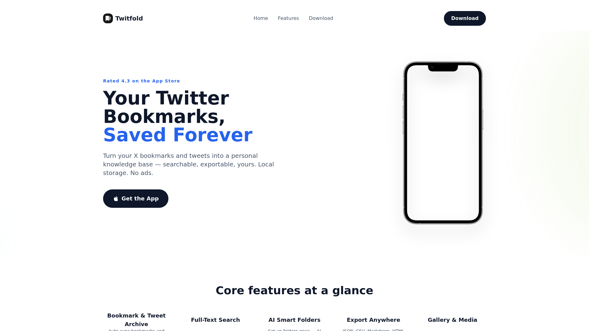 website screenshot of https://twitfold.com