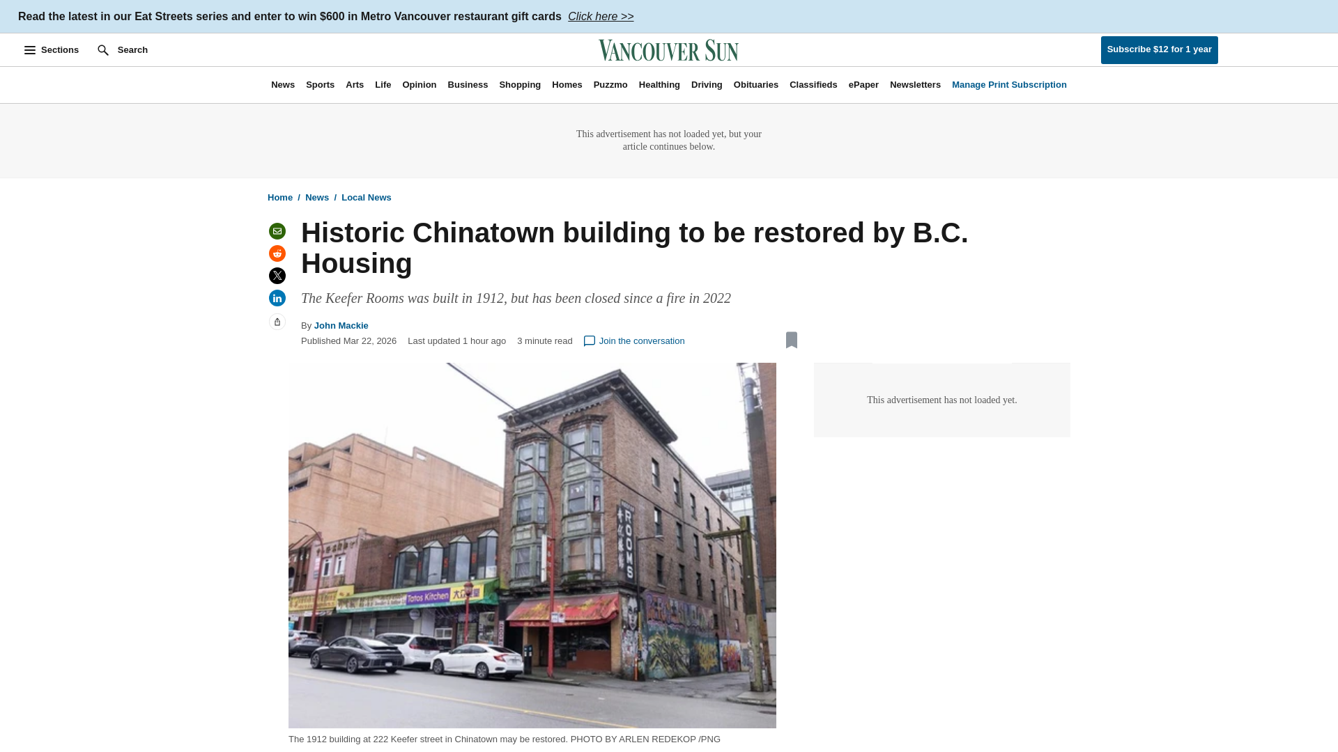 website screenshot of https://vancouversun.com/news/historic-chinatown-building-to-be-restored-by-bc-housing
