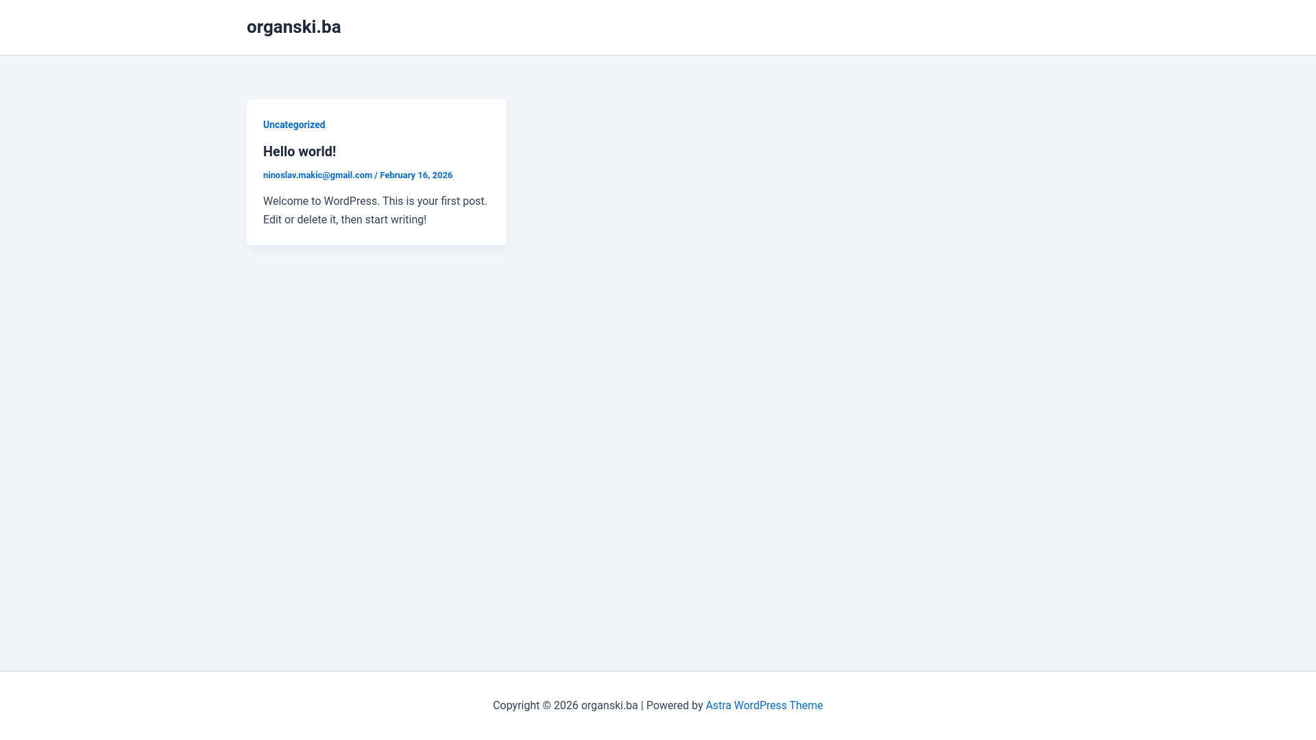 website screenshot of https://organski.ba/
