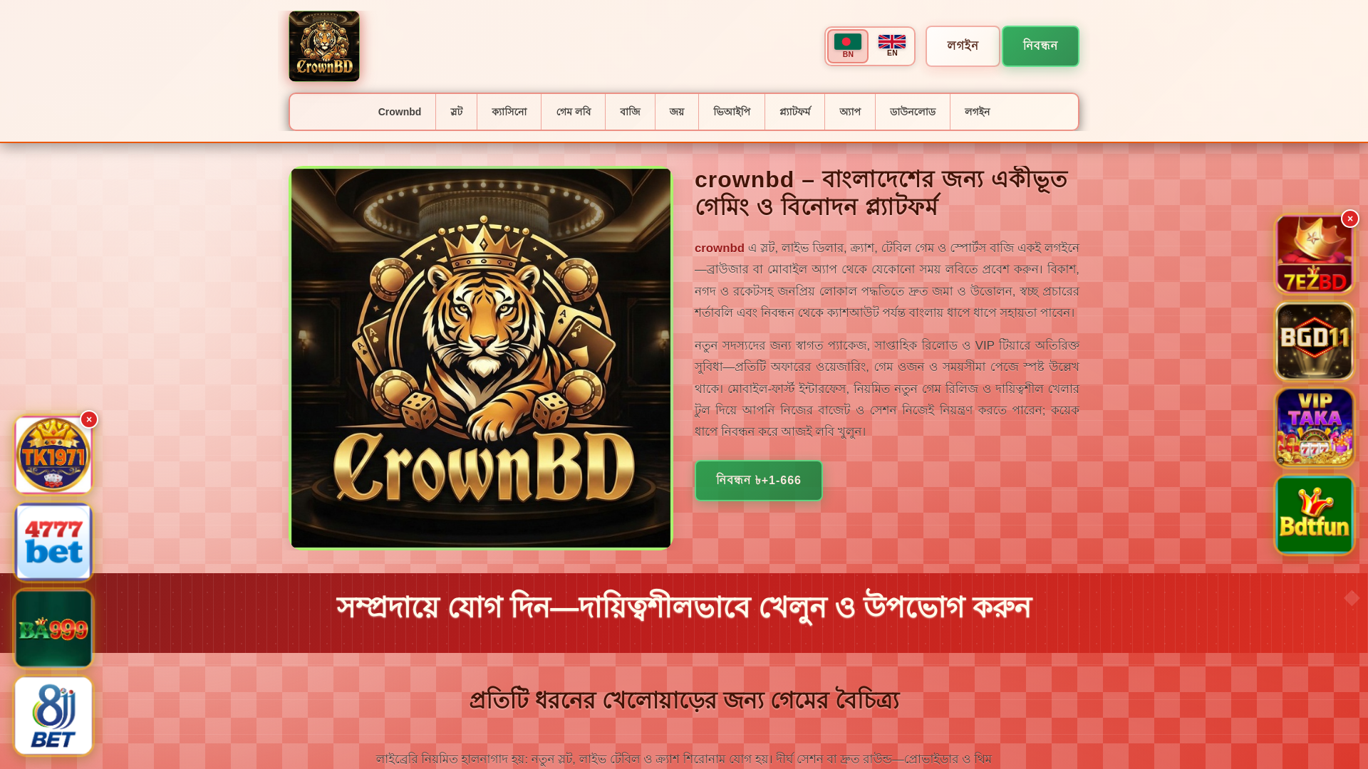 website screenshot of https://crownbdtin.com/