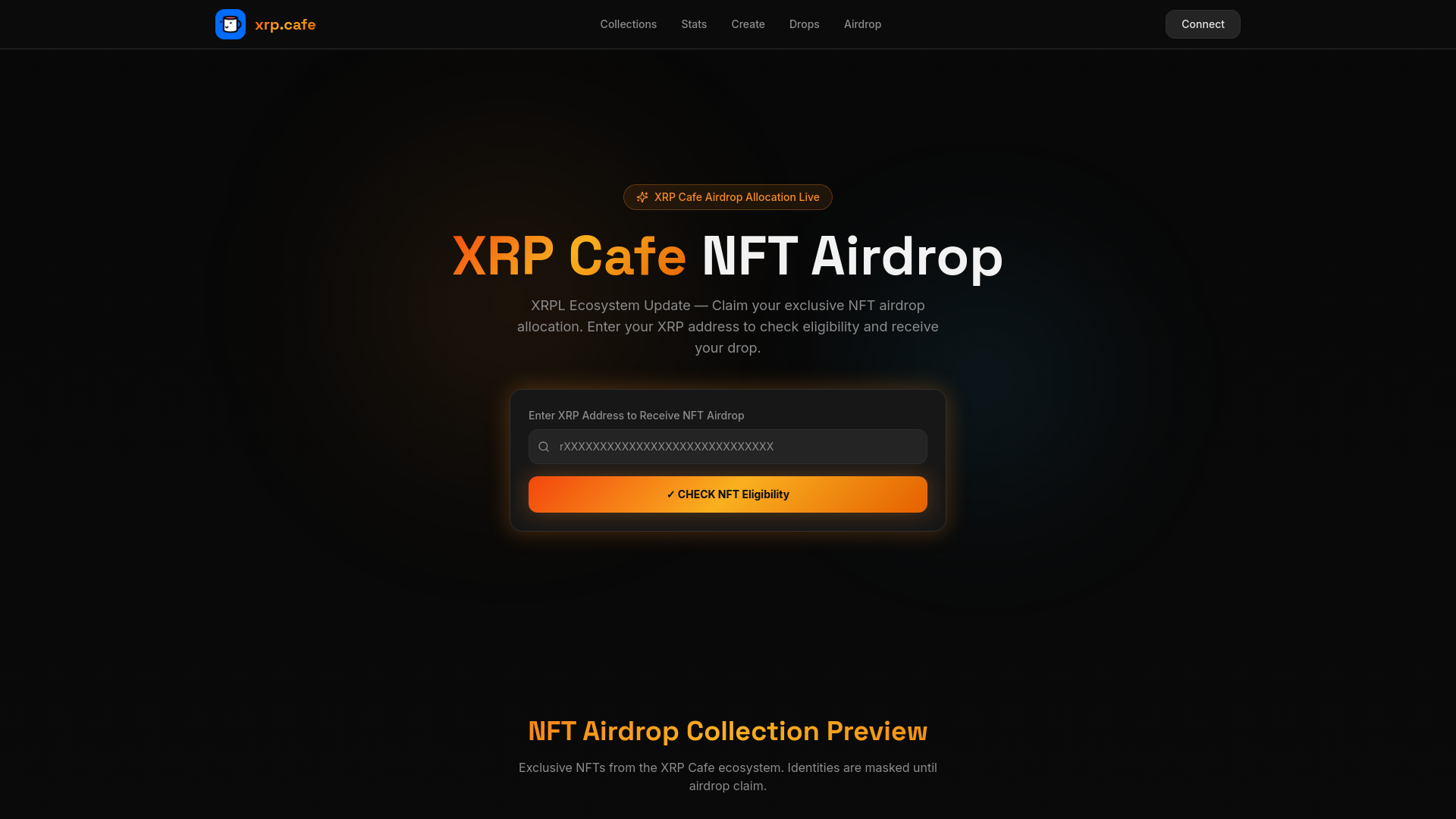 website screenshot of https://cafenft.info