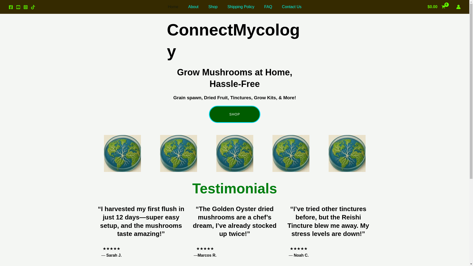 website screenshot of https://connectmycology.shop/