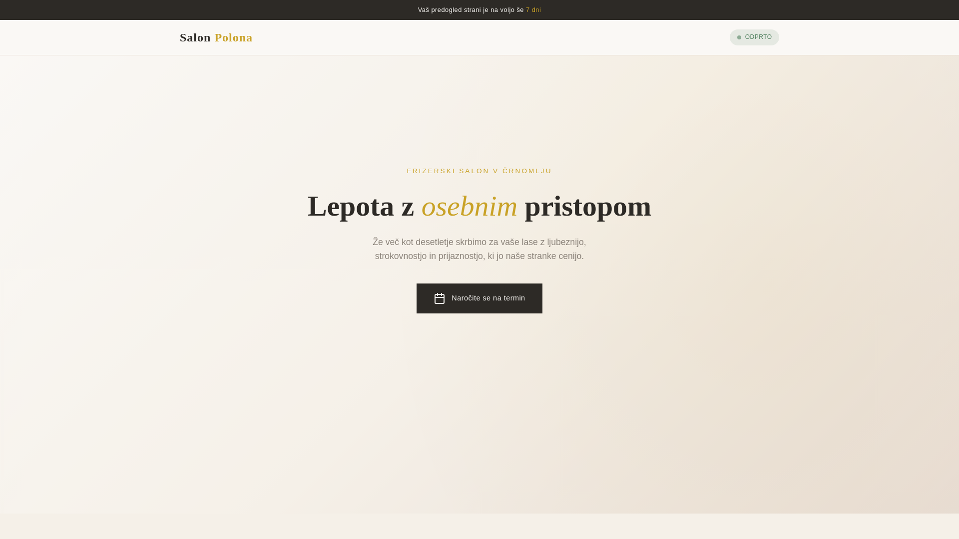 website screenshot of https://frizerski-salon-polona.pages.dev/