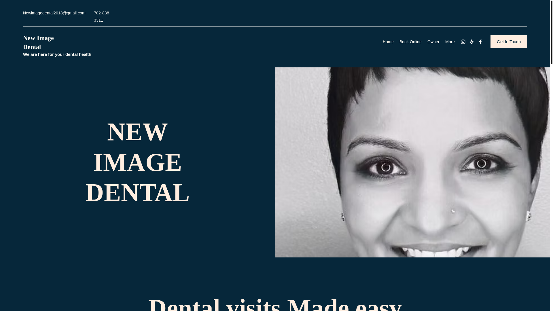 website screenshot of https://newimagedentalnv.com/