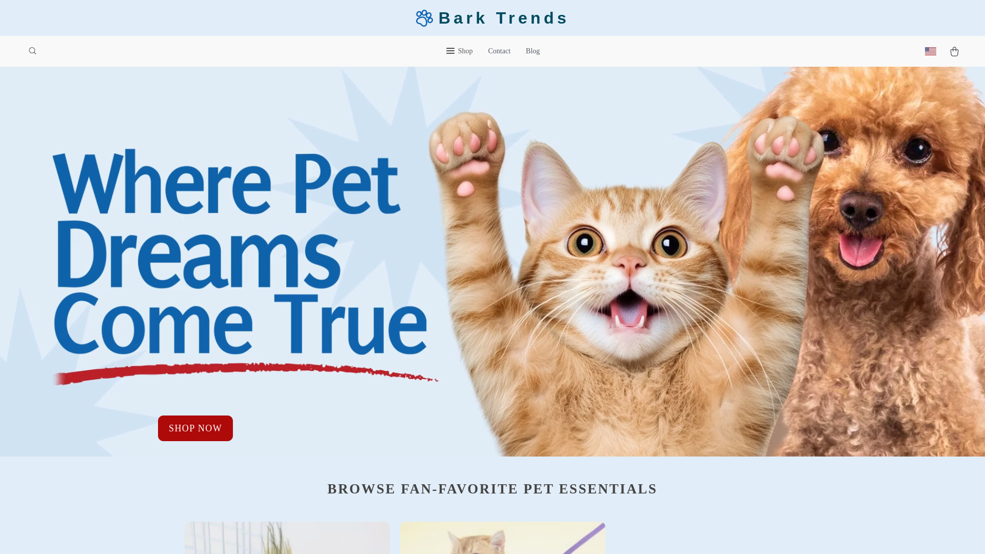 website screenshot of https://barktrends.shop/
