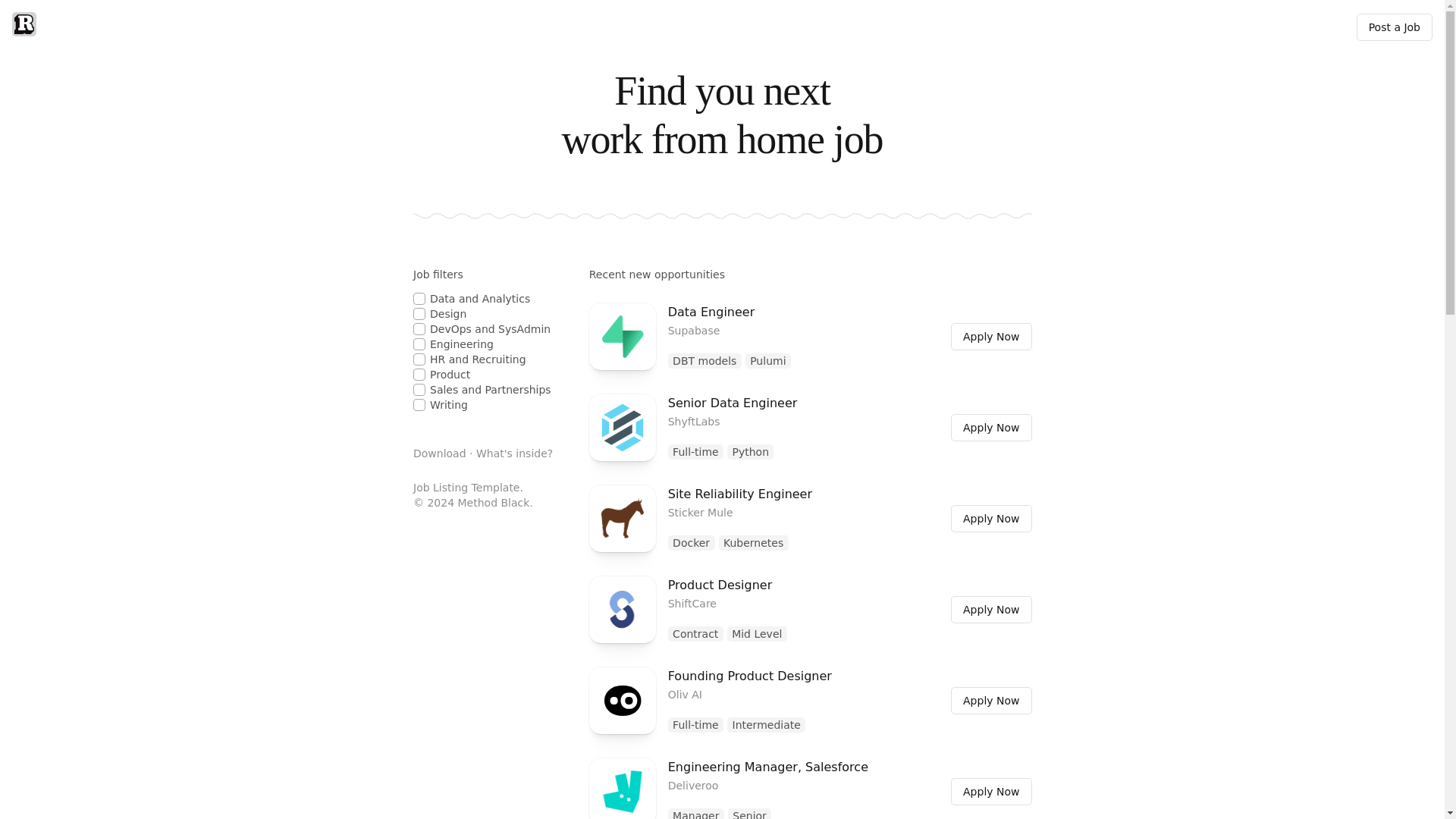 website screenshot of https://template-job-listing.pages.dev/