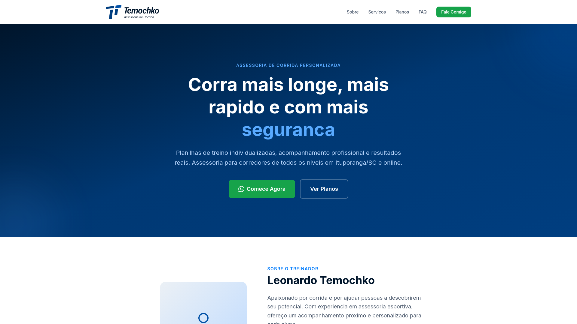 website screenshot of https://temochko.com.br