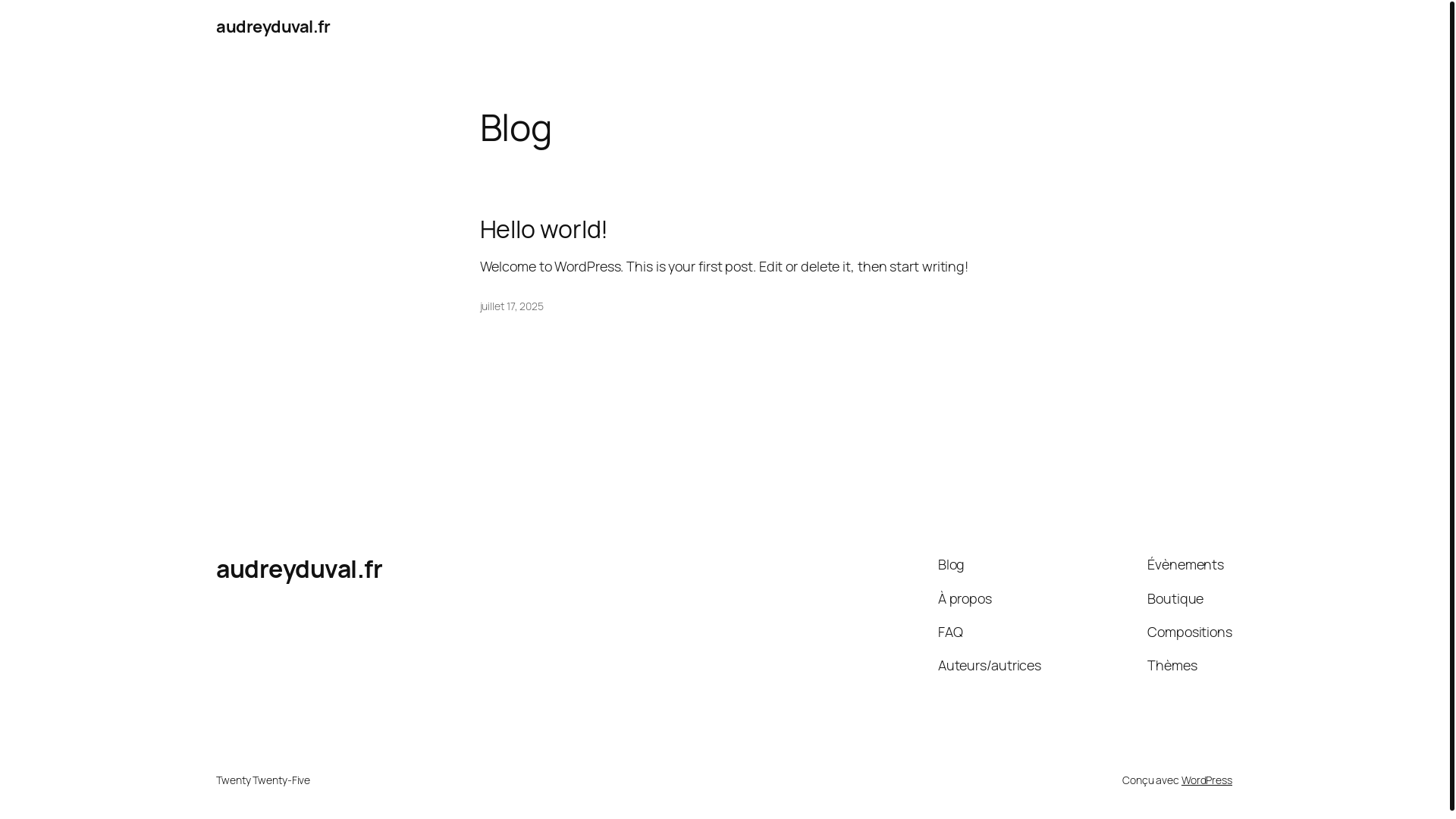 website screenshot of https://audreyduval.fr/