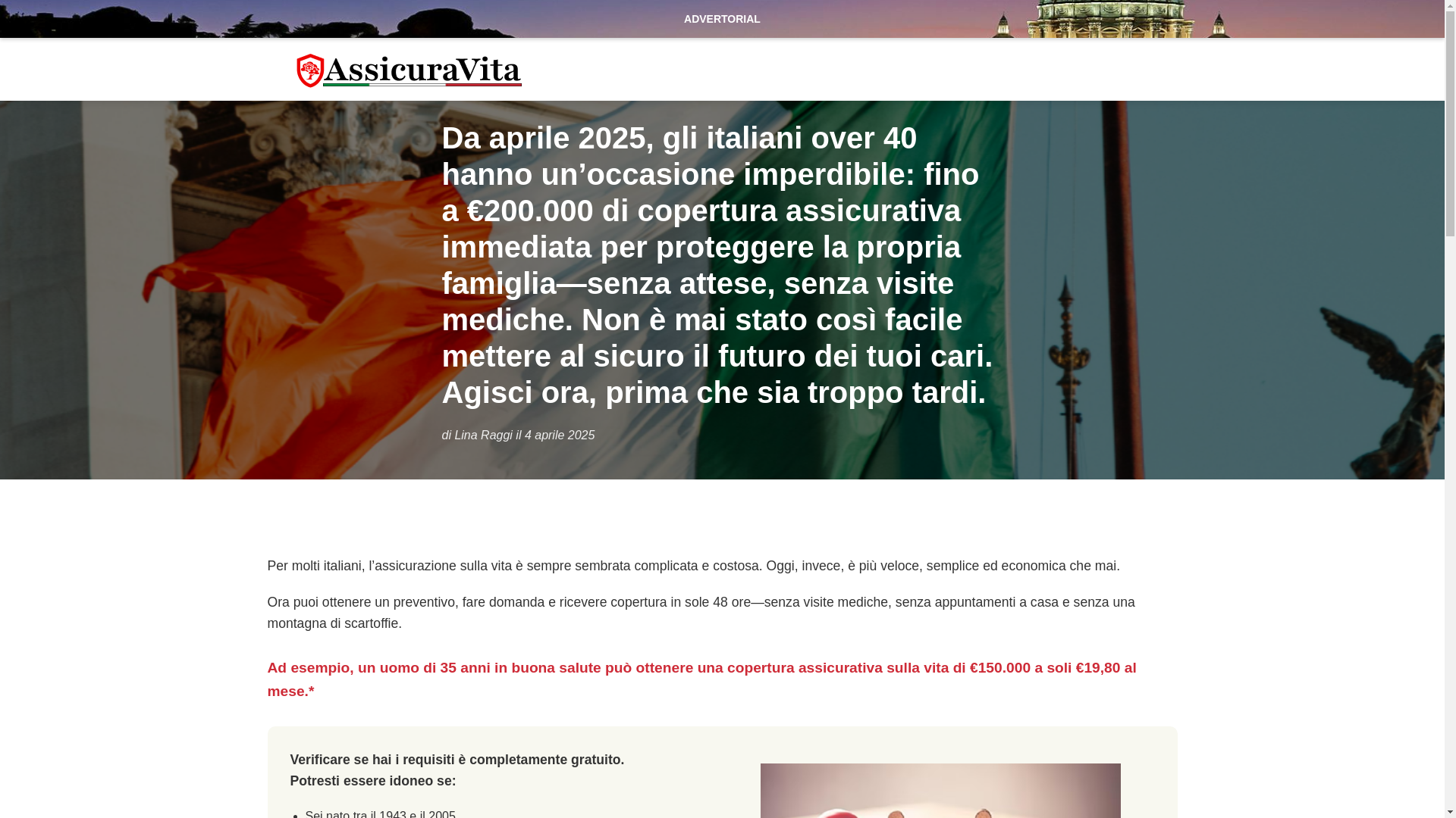 website screenshot of https://assicuravitait.com/