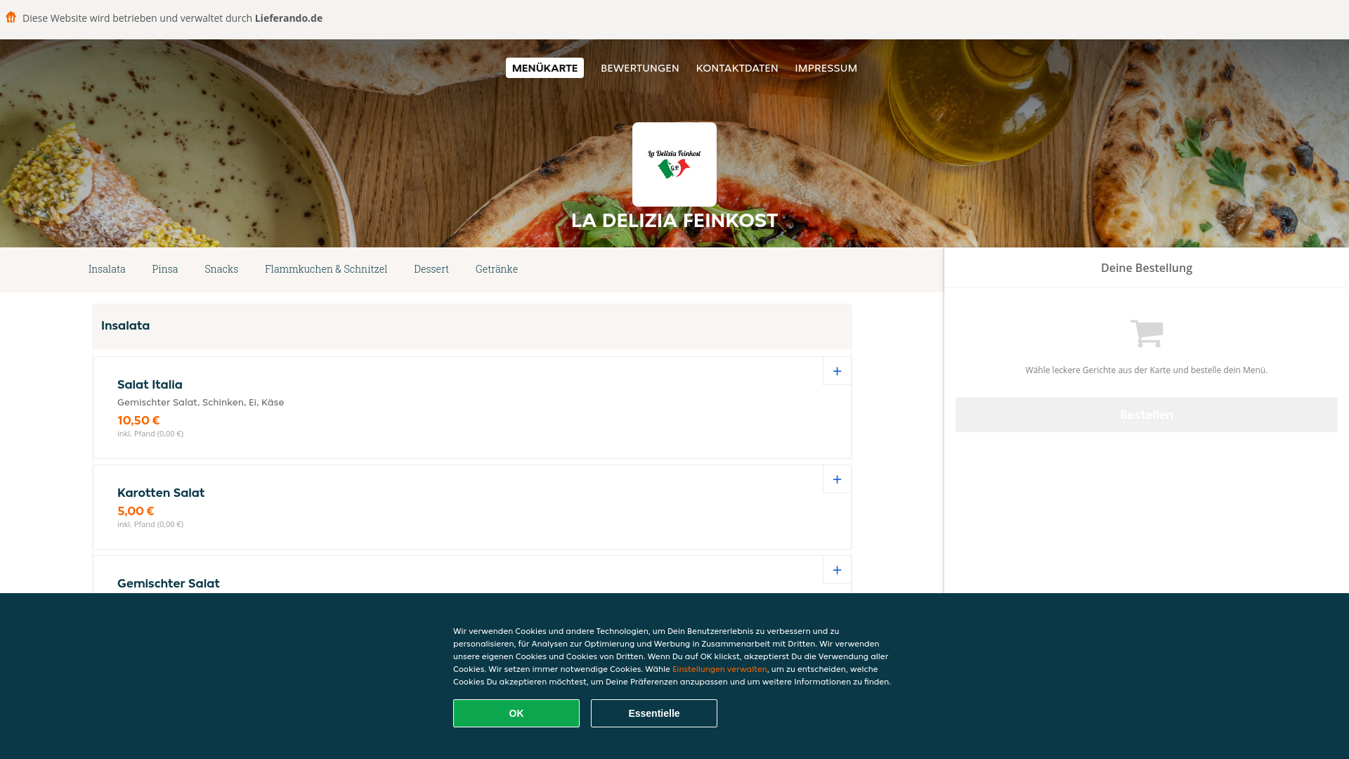 website screenshot of https://ladeliziafeinkost-karlsruhe.de/