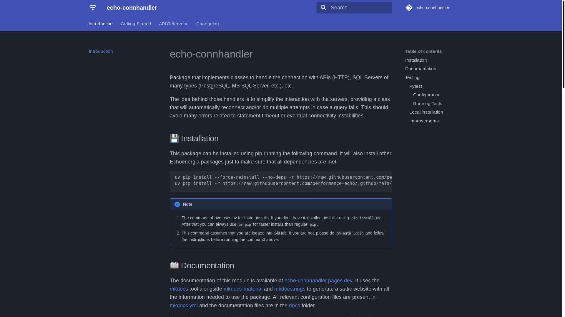 website screenshot of https://echo-connhandler.pages.dev/