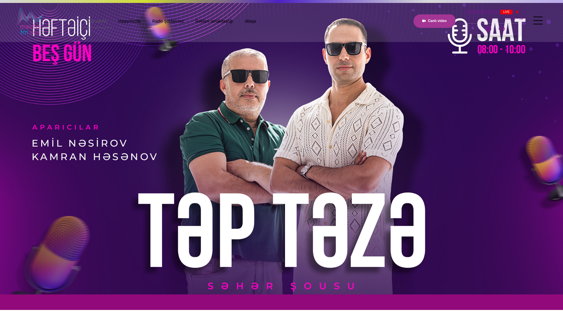 website screenshot of https://mediafm.az/