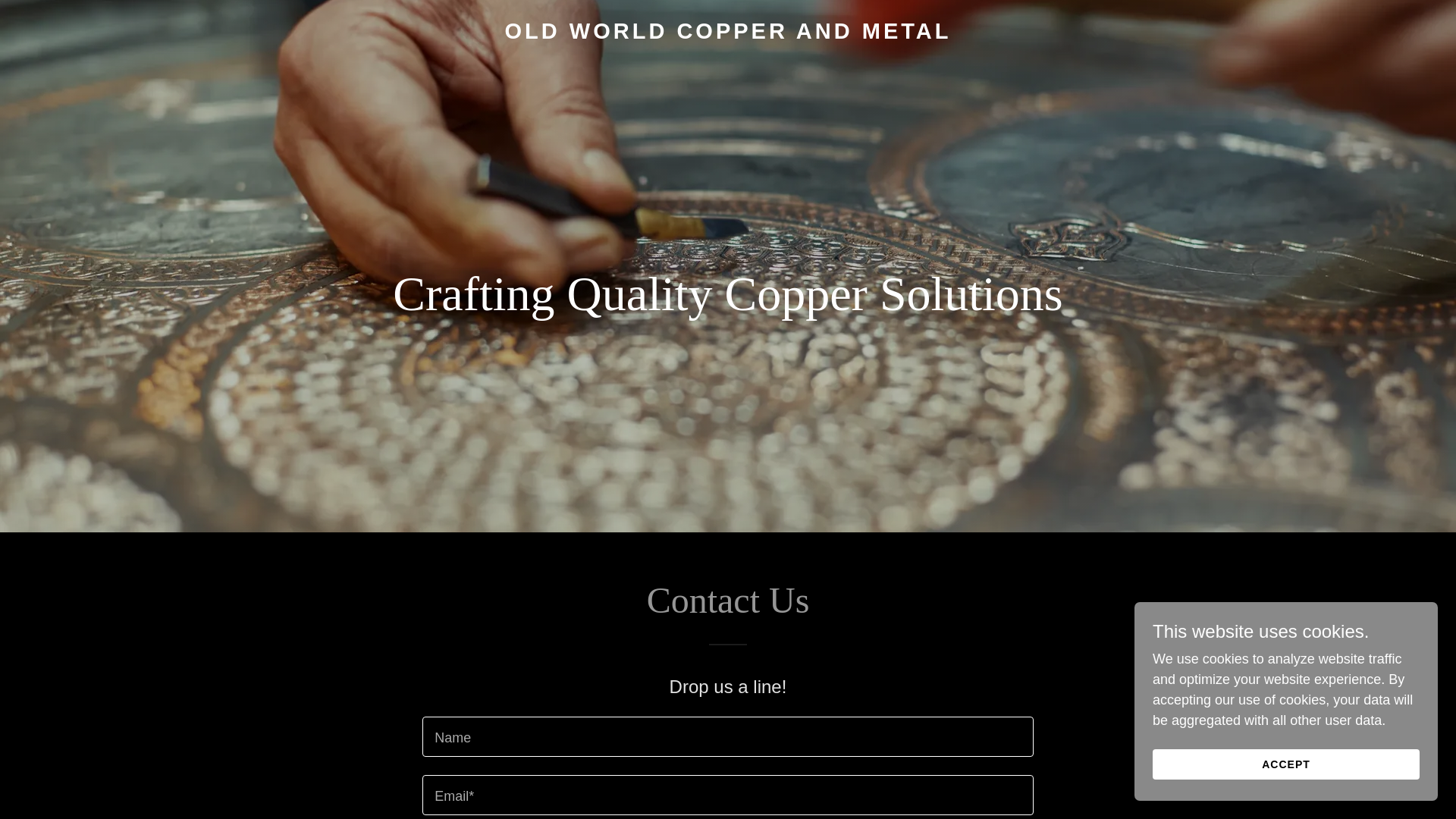 website screenshot of https://oldworldcopperandmetal.com/