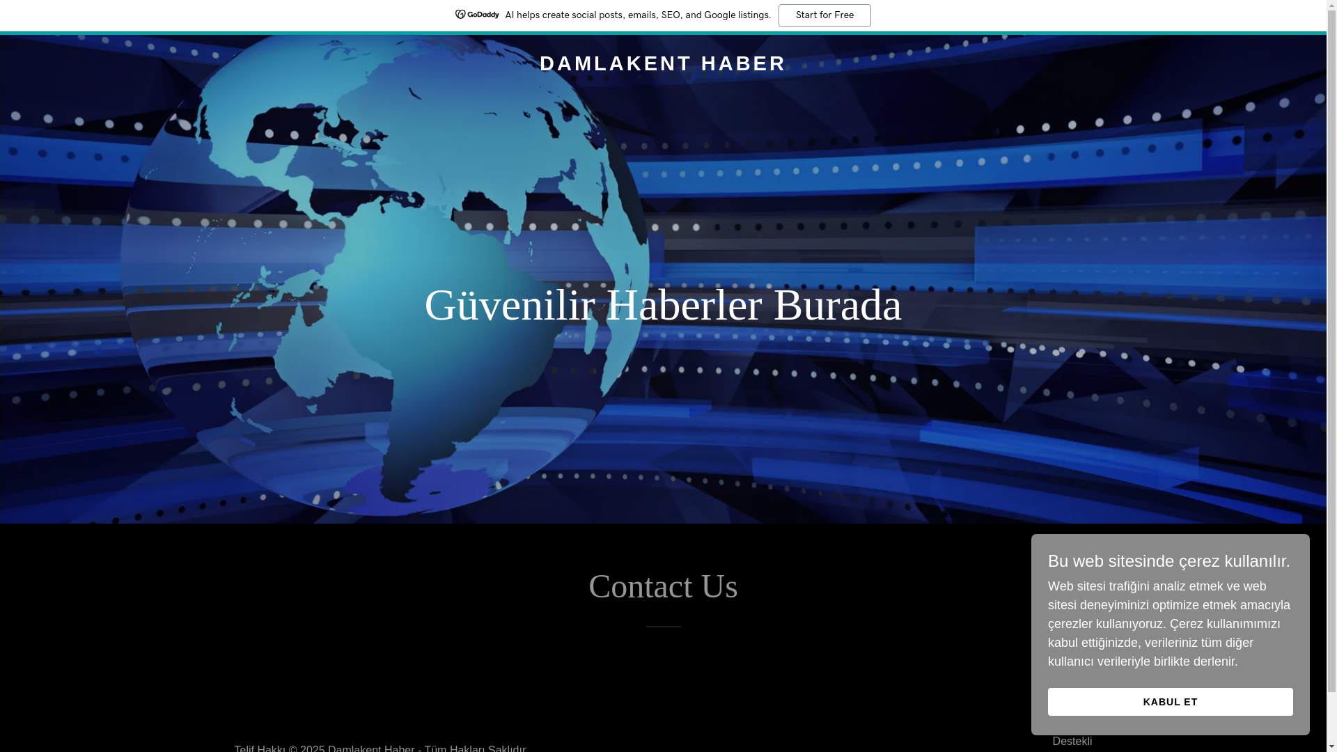 website screenshot of https://damlakenthaber.com/