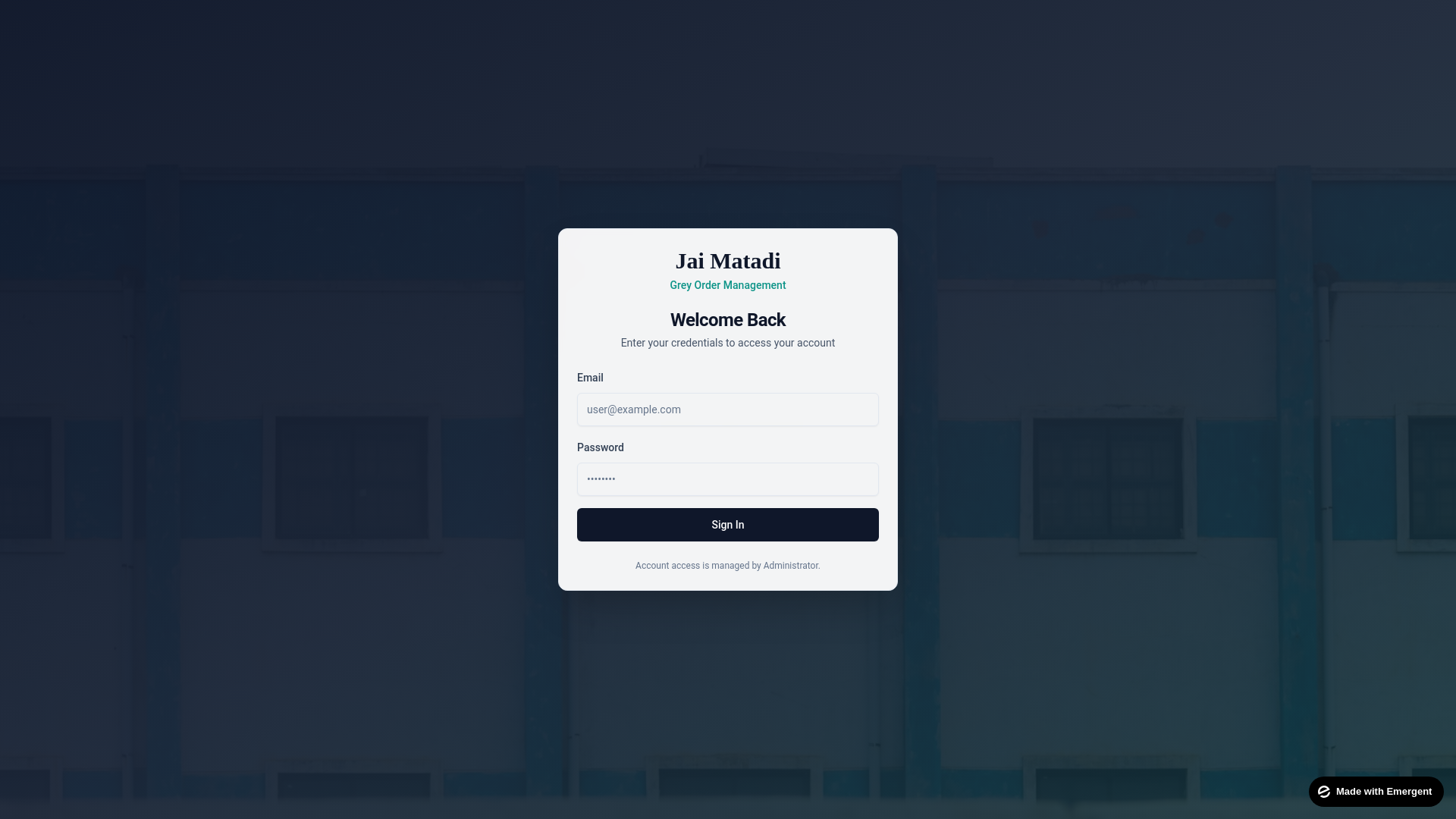 website screenshot of https://jmdtextile-erp.com