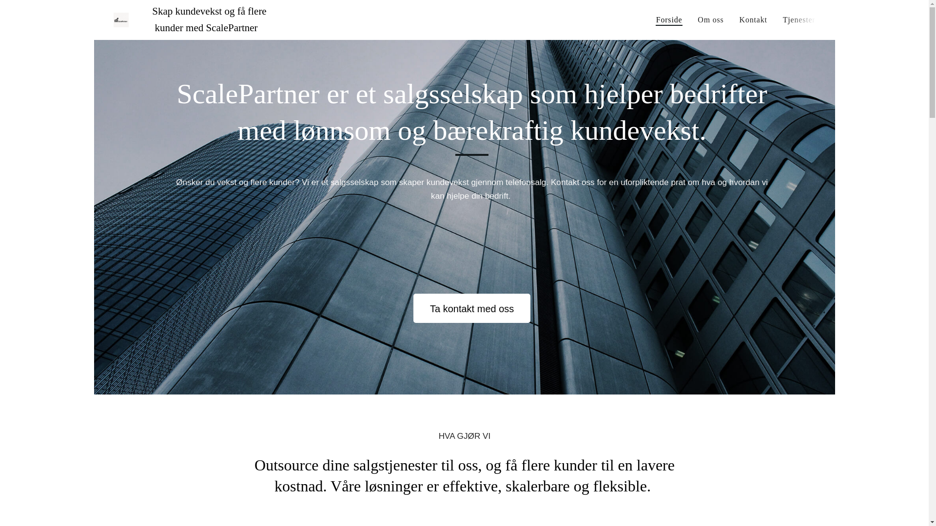website screenshot of https://scalepartner.no/
