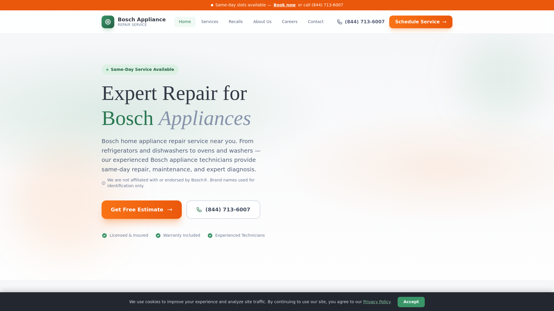 website screenshot of https://boschapplianceservice.pages.dev/