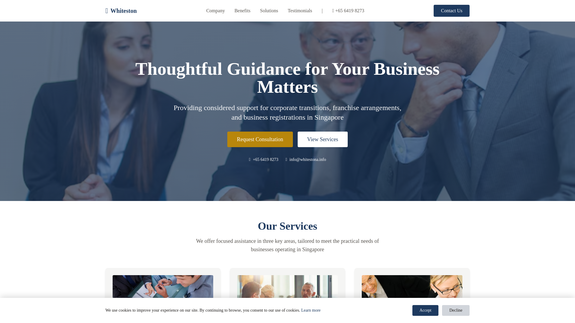 website screenshot of https://whitestona.info