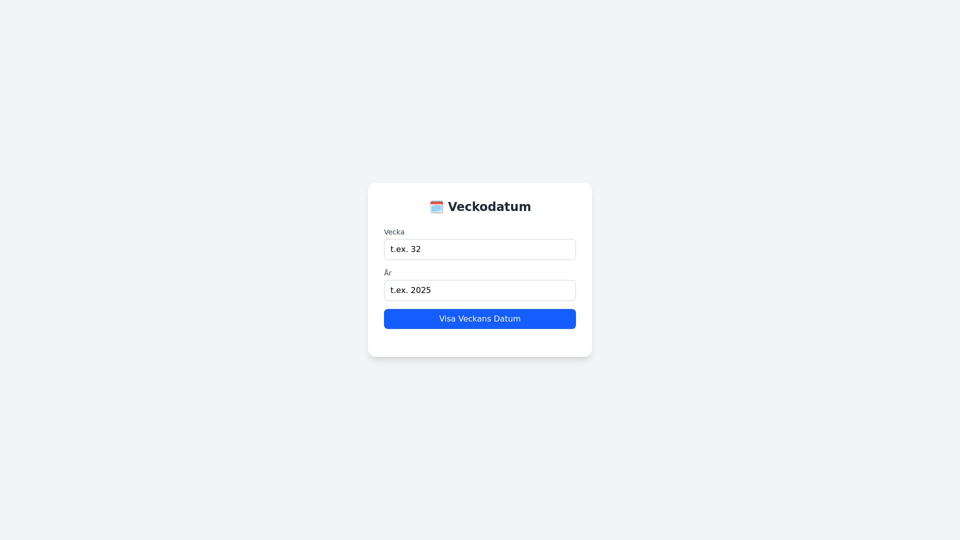 website screenshot of https://veckodatum.pages.dev/