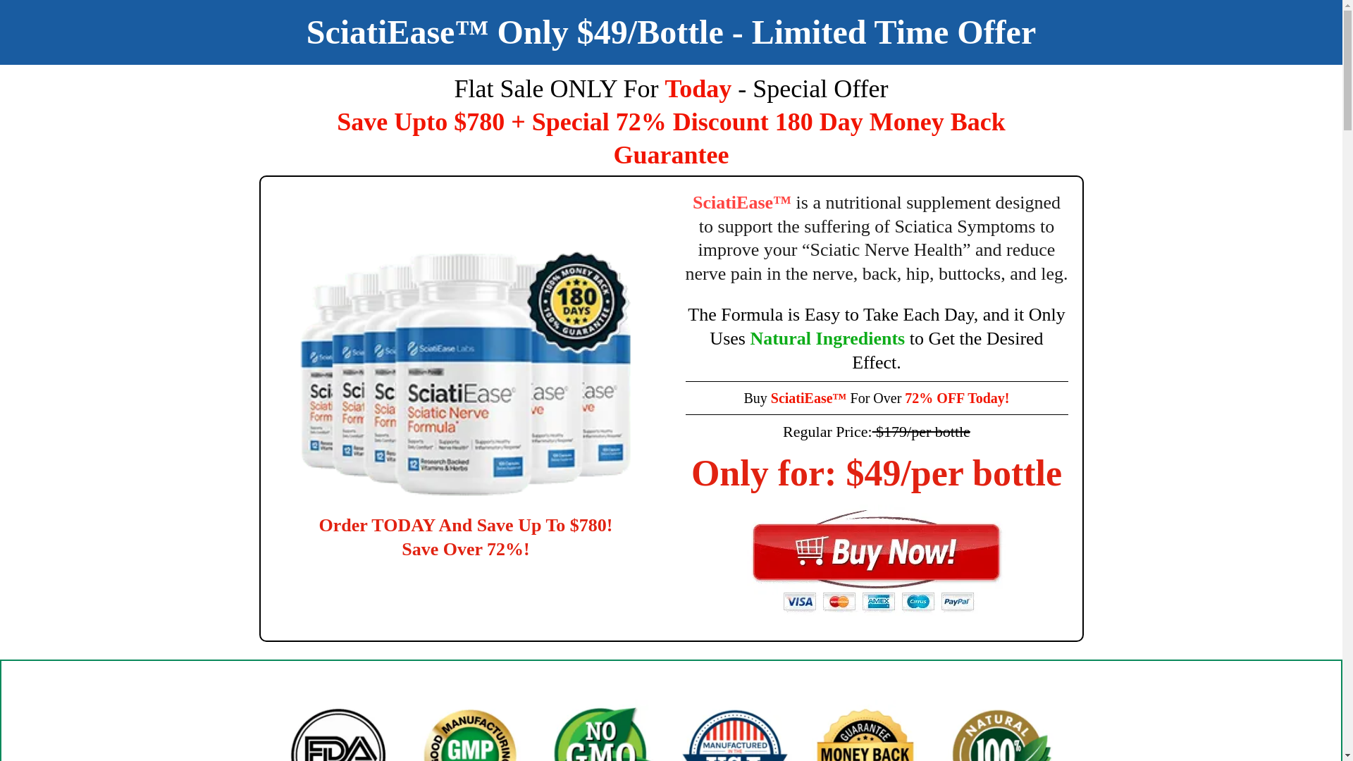website screenshot of https://sciatiease.ca/
