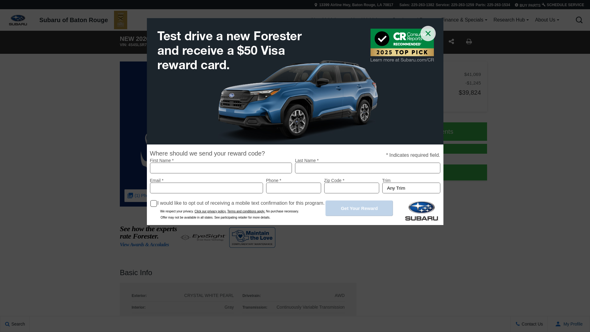 website screenshot of https://www.subarubr.com/inventory/new-2026-subaru-forester-limited-hybrid-awd-suv-4s4slsr7xt3052245/