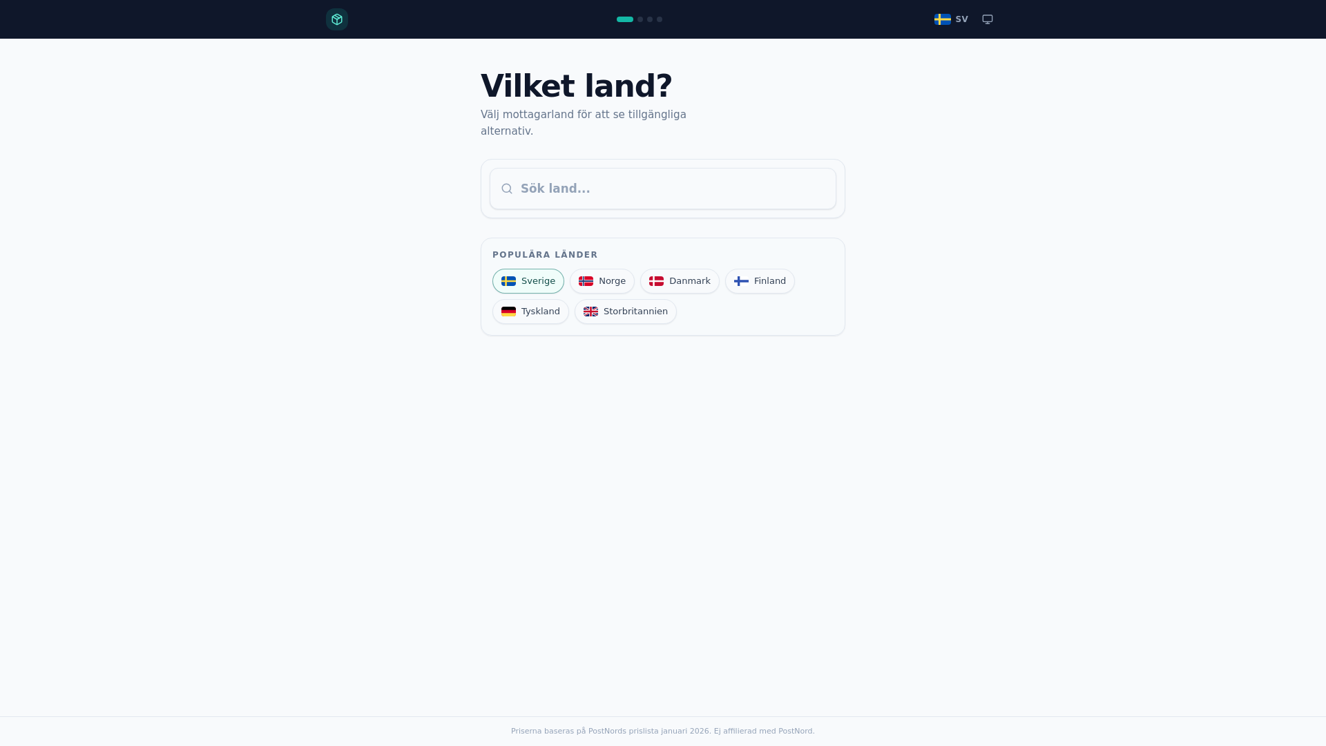 website screenshot of https://fraktapp.pages.dev/