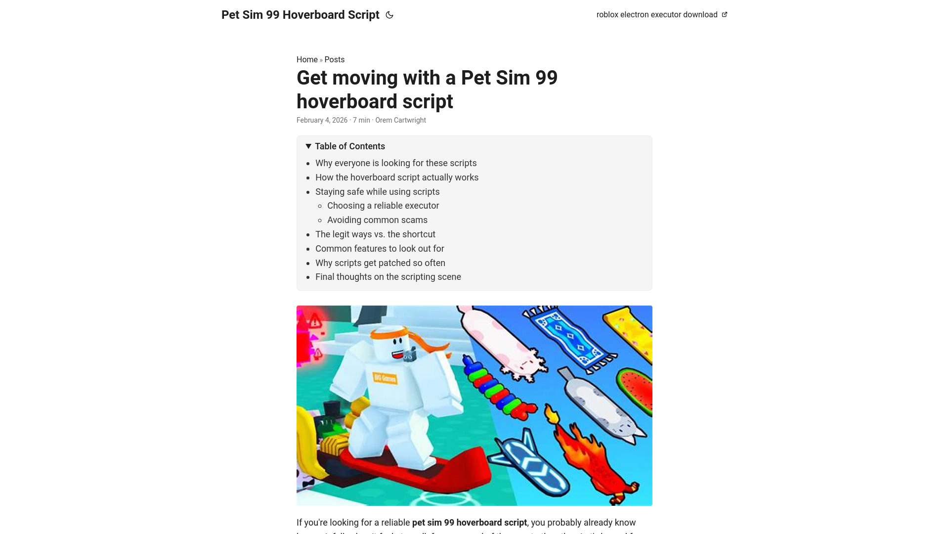 website screenshot of https://pet-sim-99-hoverboard-script.pages.dev/