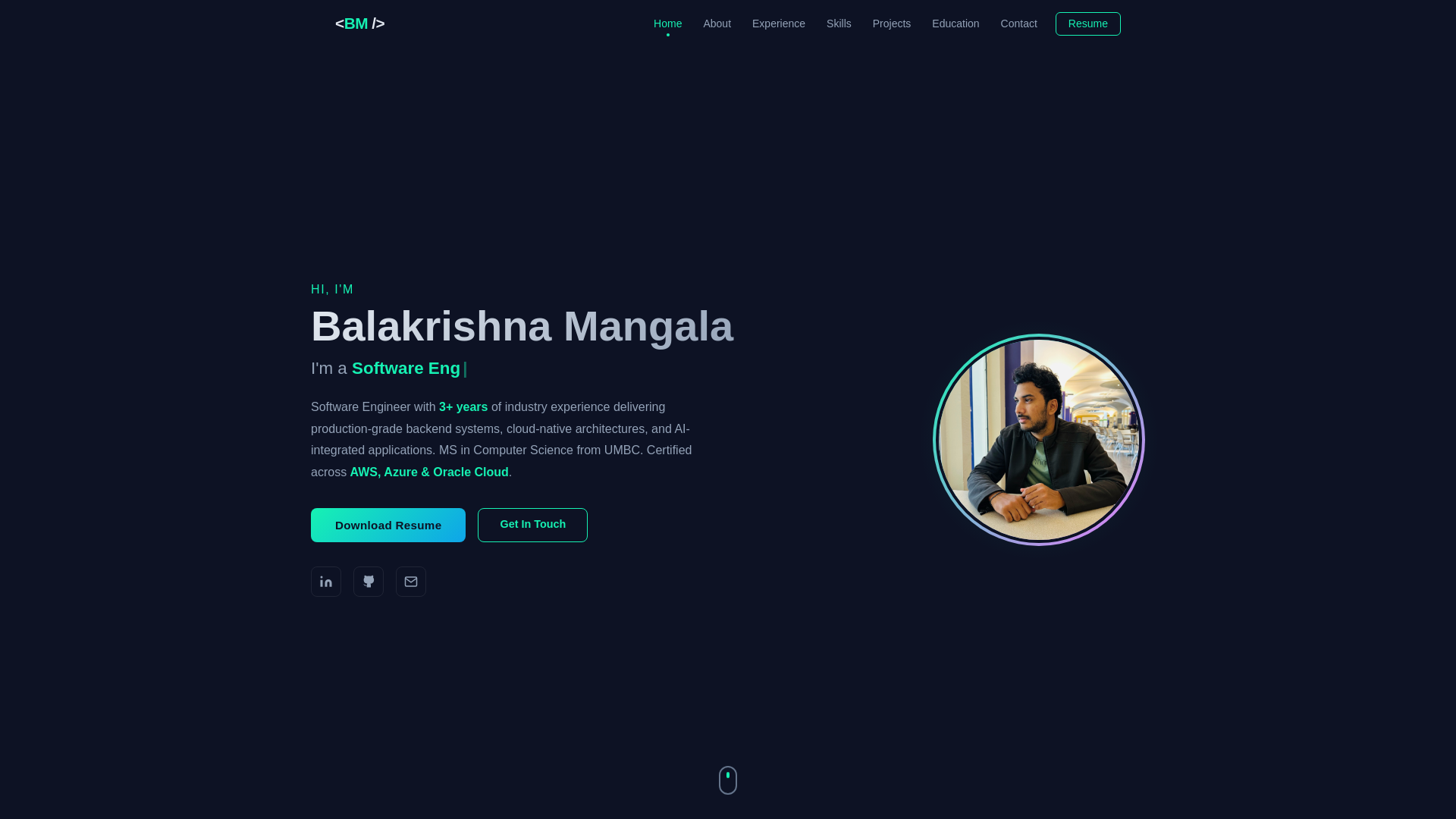 website screenshot of https://portfolio-balakrishnamangala.pages.dev/
