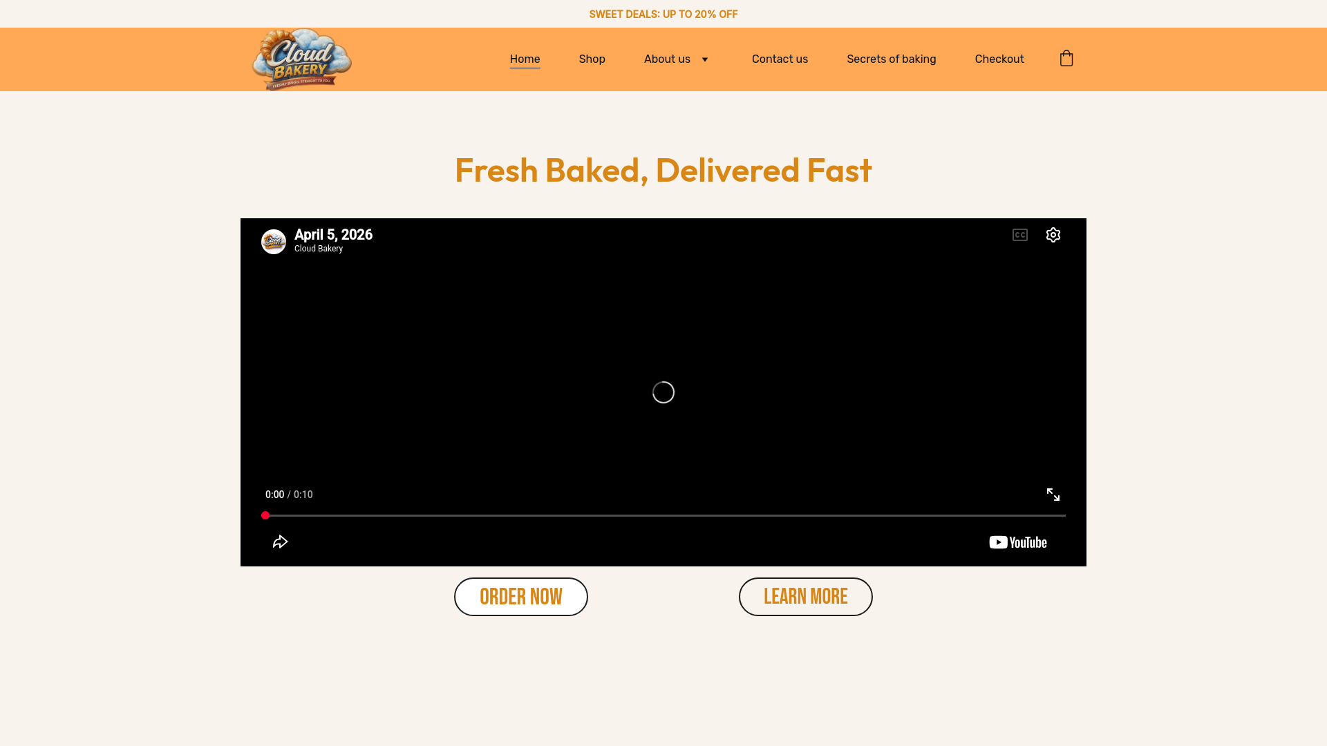 website screenshot of https://cloudbakeycairo.com/