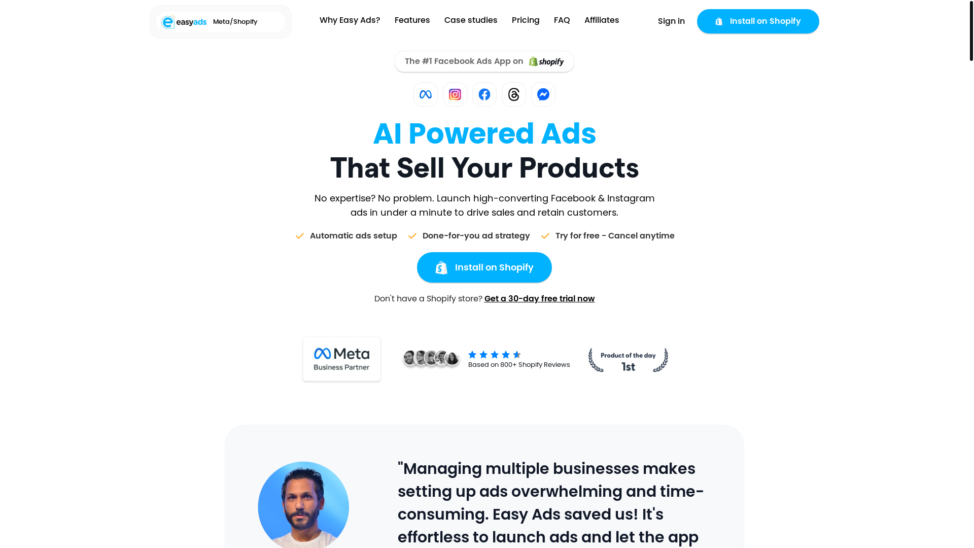 website screenshot of https://easyads-website-static.pages.dev/