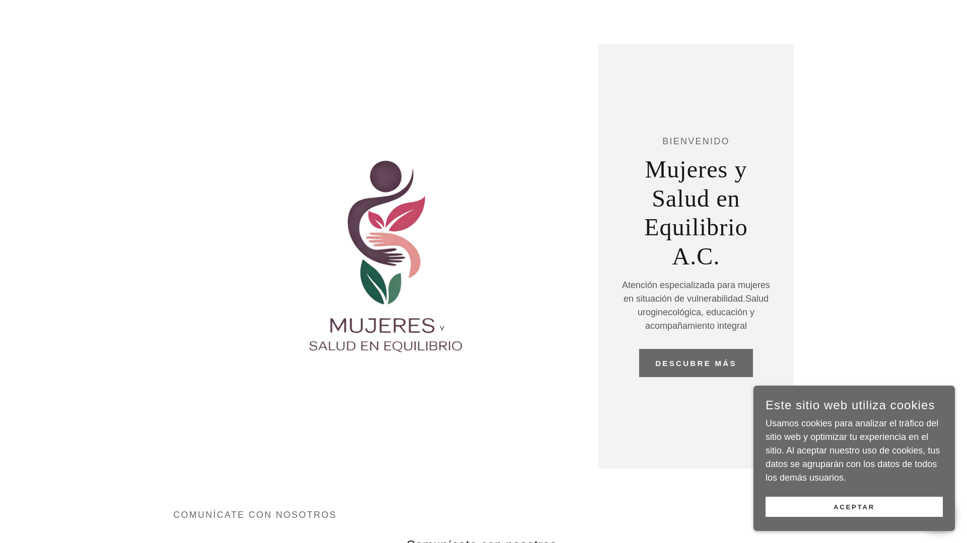 website screenshot of https://mujeresysaludenequilibrio.org