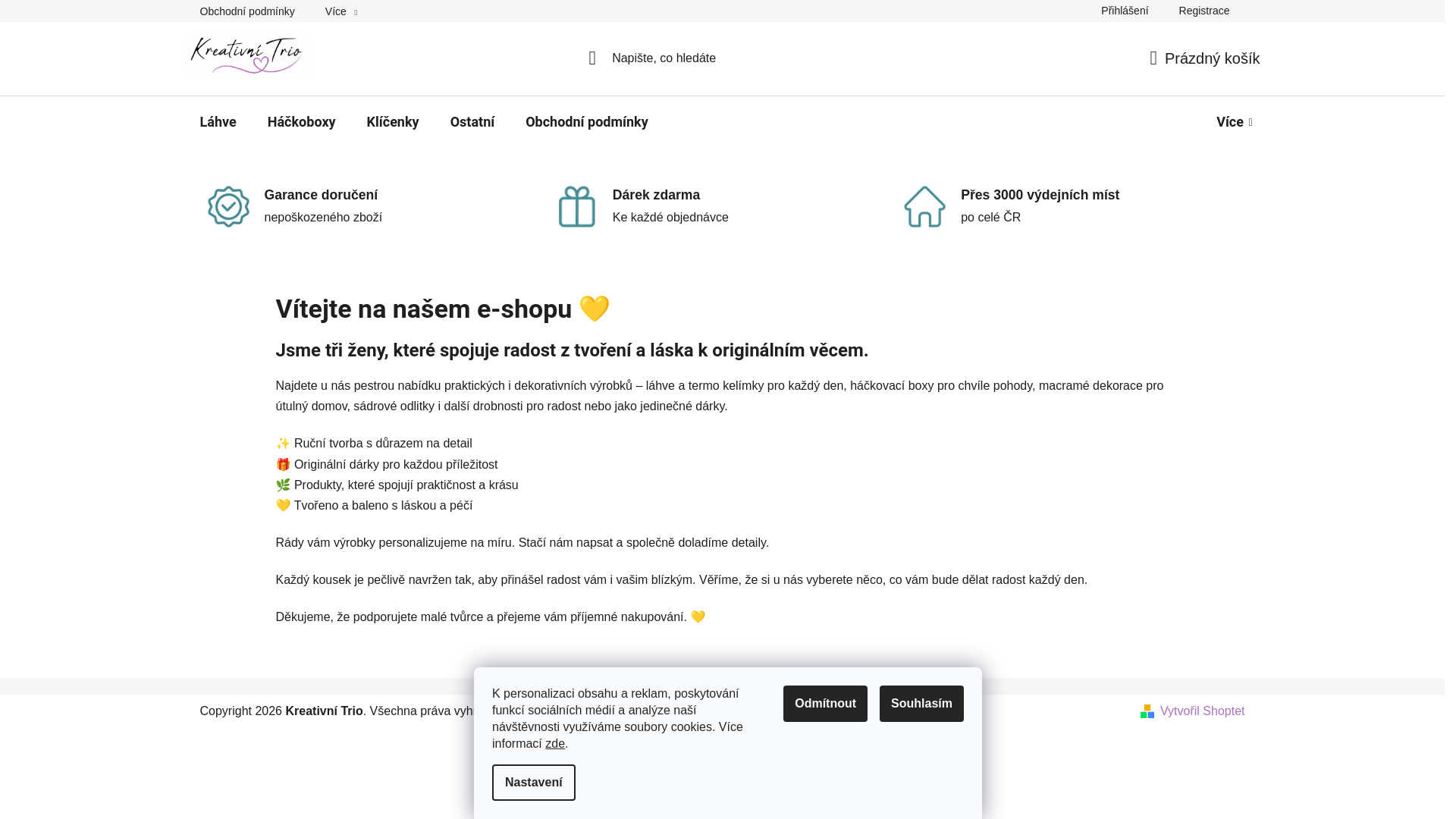 website screenshot of https://kreativnitrio.cz