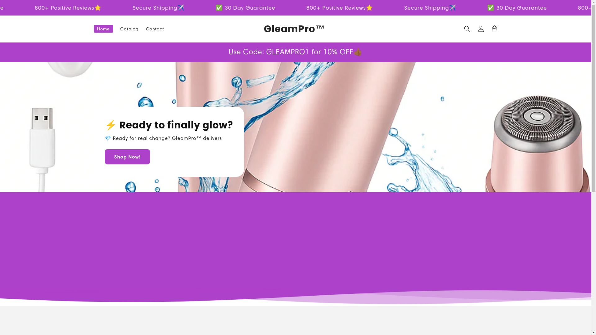 website screenshot of https://gleampro.us/