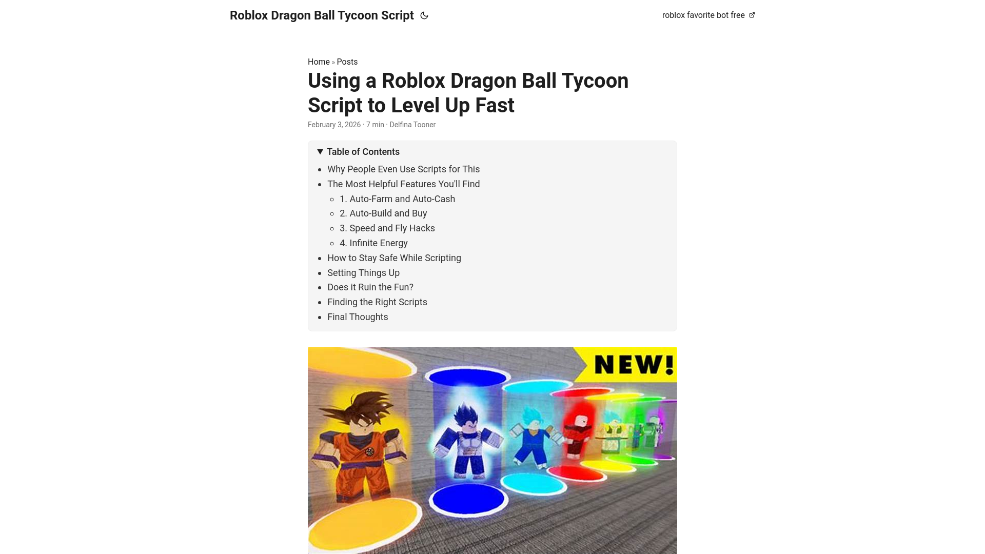 website screenshot of https://roblox-dragon-ball-tycoon-script.pages.dev/