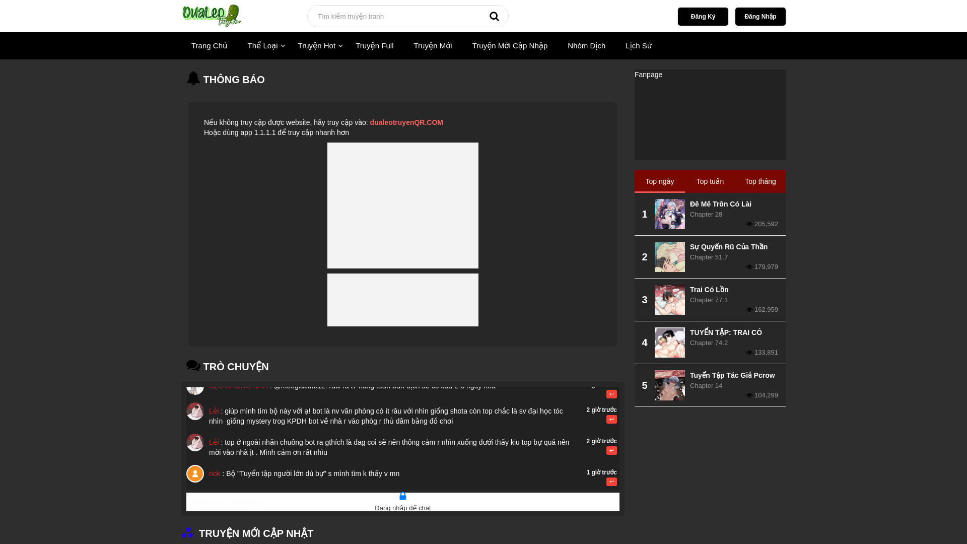 website screenshot of https://dualeotruyenvh.com