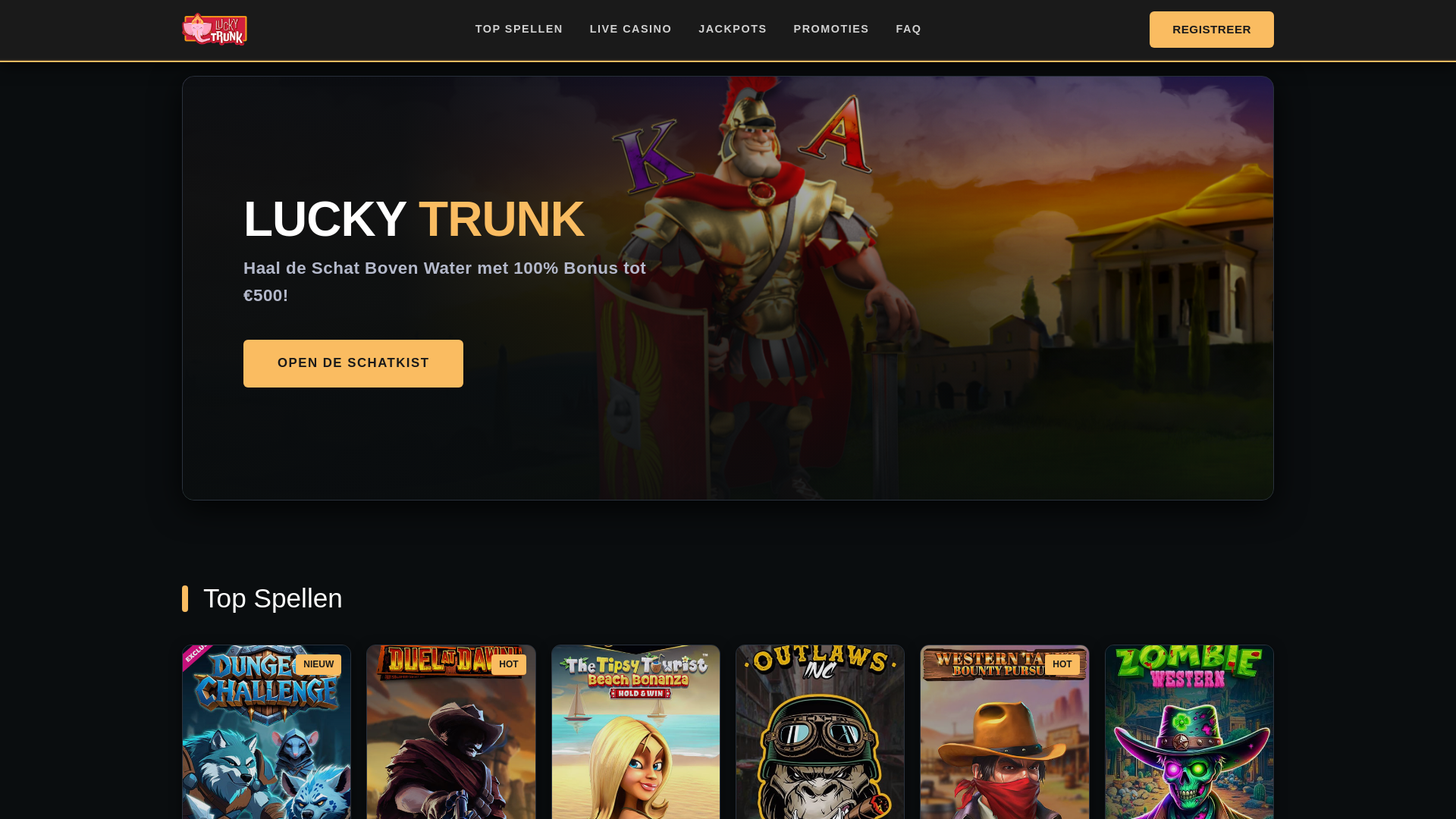 website screenshot of https://luckytrunkk.nl/