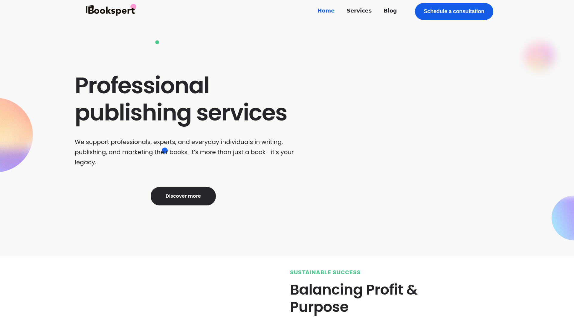 website screenshot of https://bookspert-mail.com/