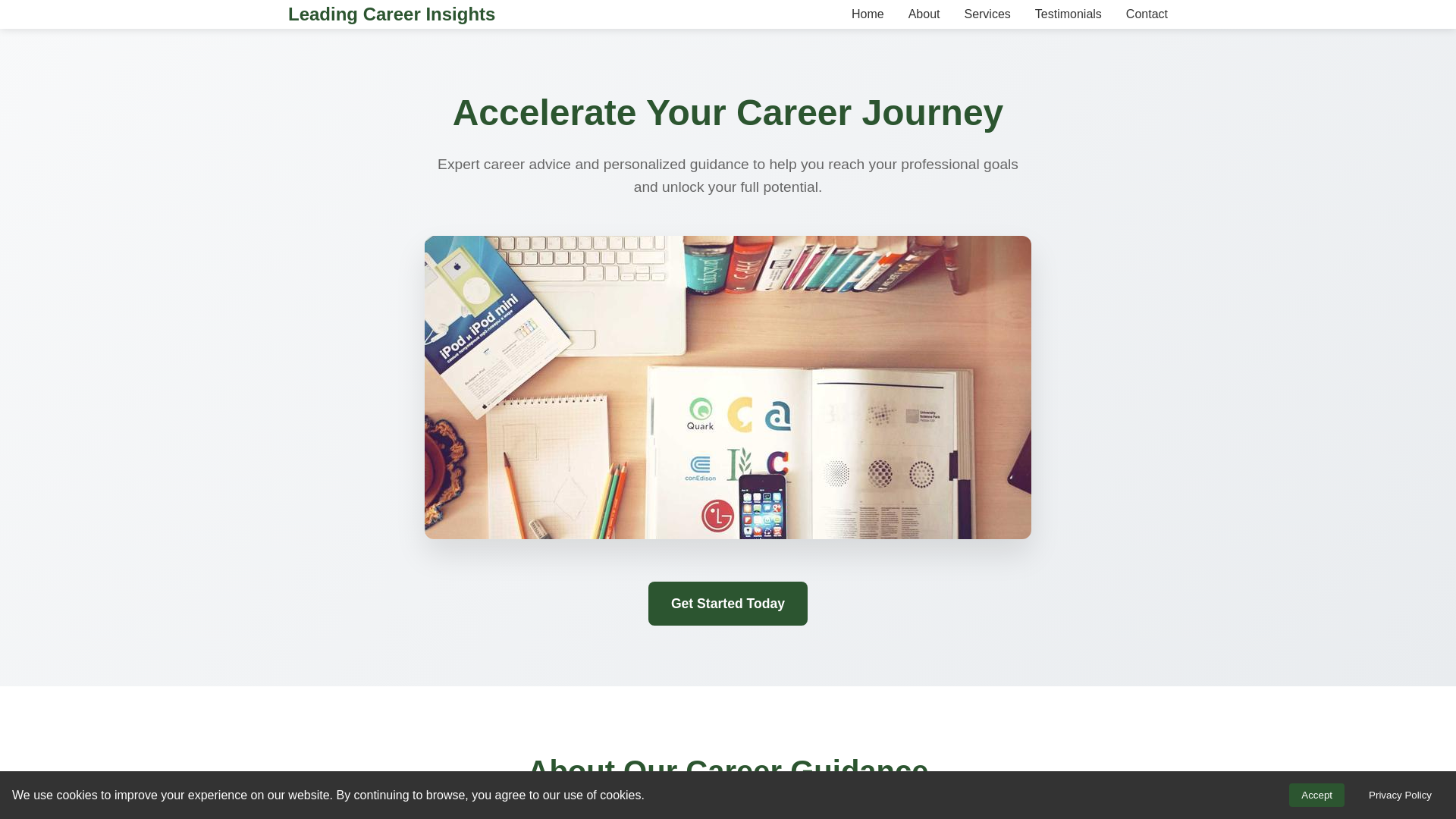 website screenshot of https://leadingcareerinsights.shop/