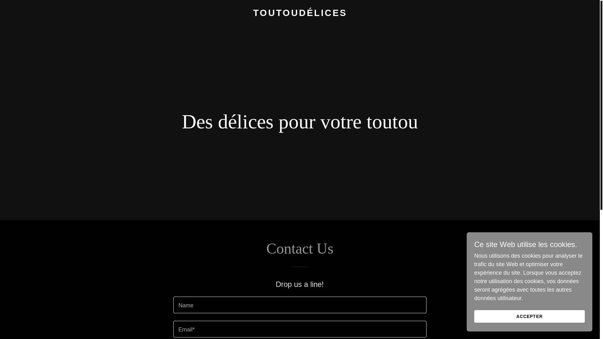 website screenshot of https://toutoudelice.ca/