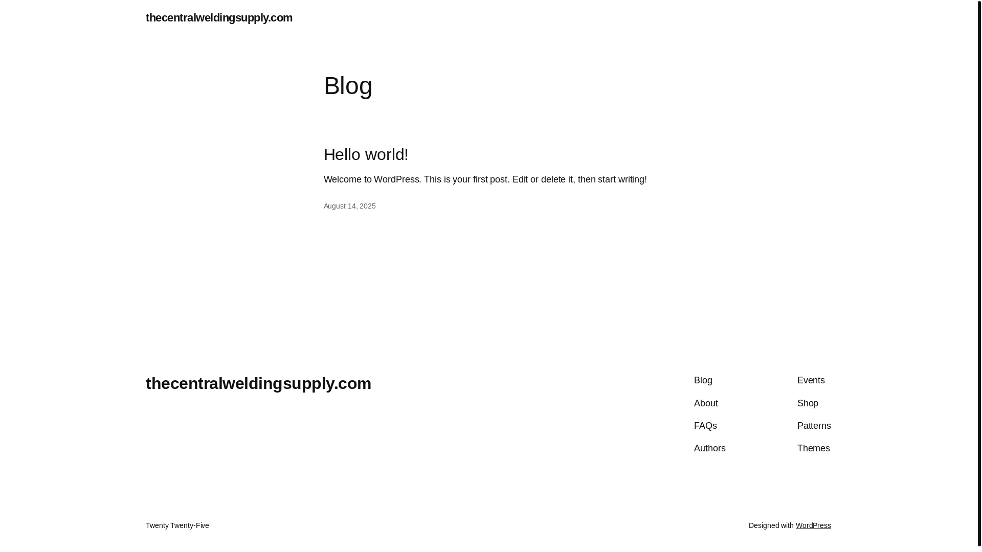 website screenshot of https://thecentralweldingsupply.com/